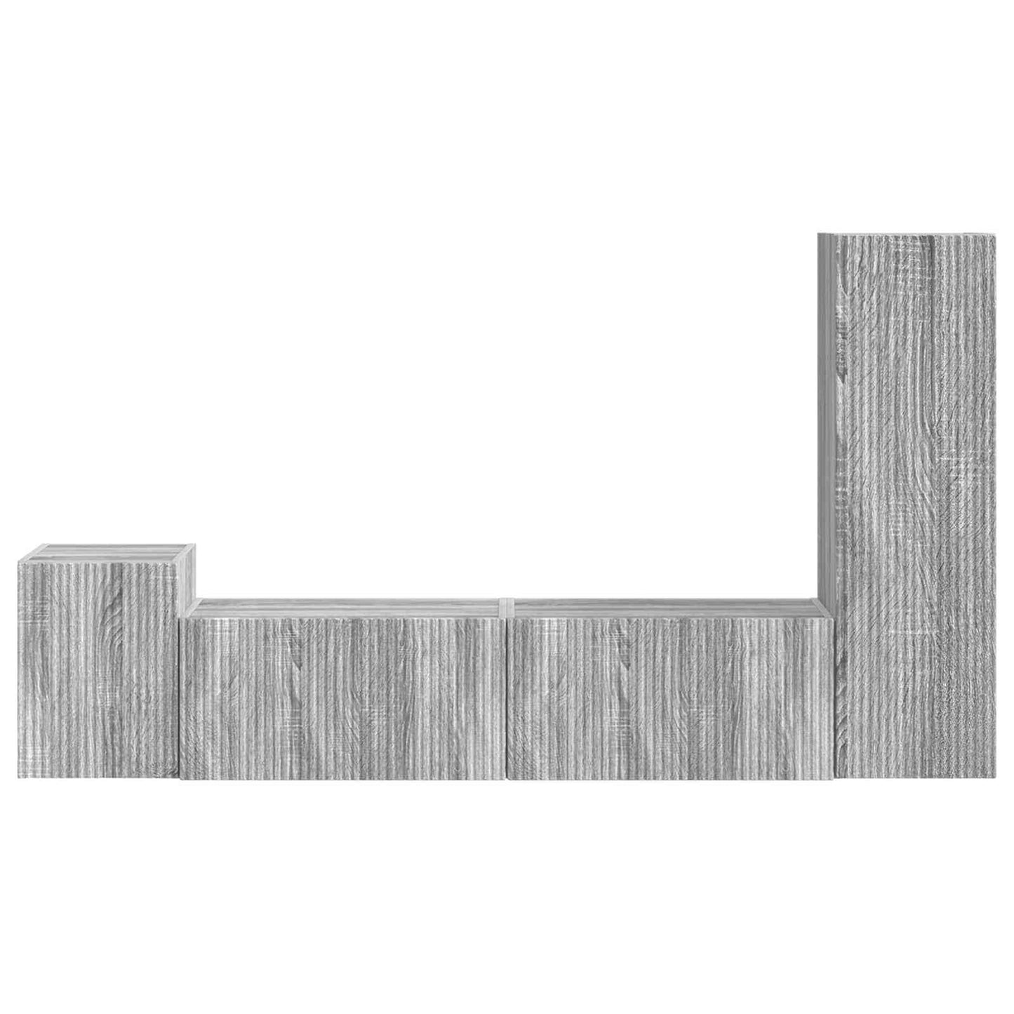 TV Cabinet Set Wall-mounted 4 pcs Grey Sonoma Engineered Wood