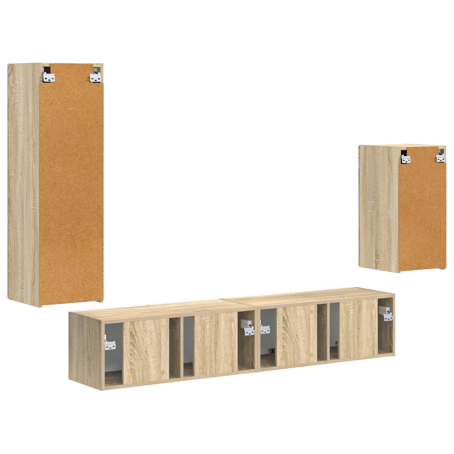 TV Cabinet Set Wall-mounted 4 pcs Sonoma Oak Engineered Wood