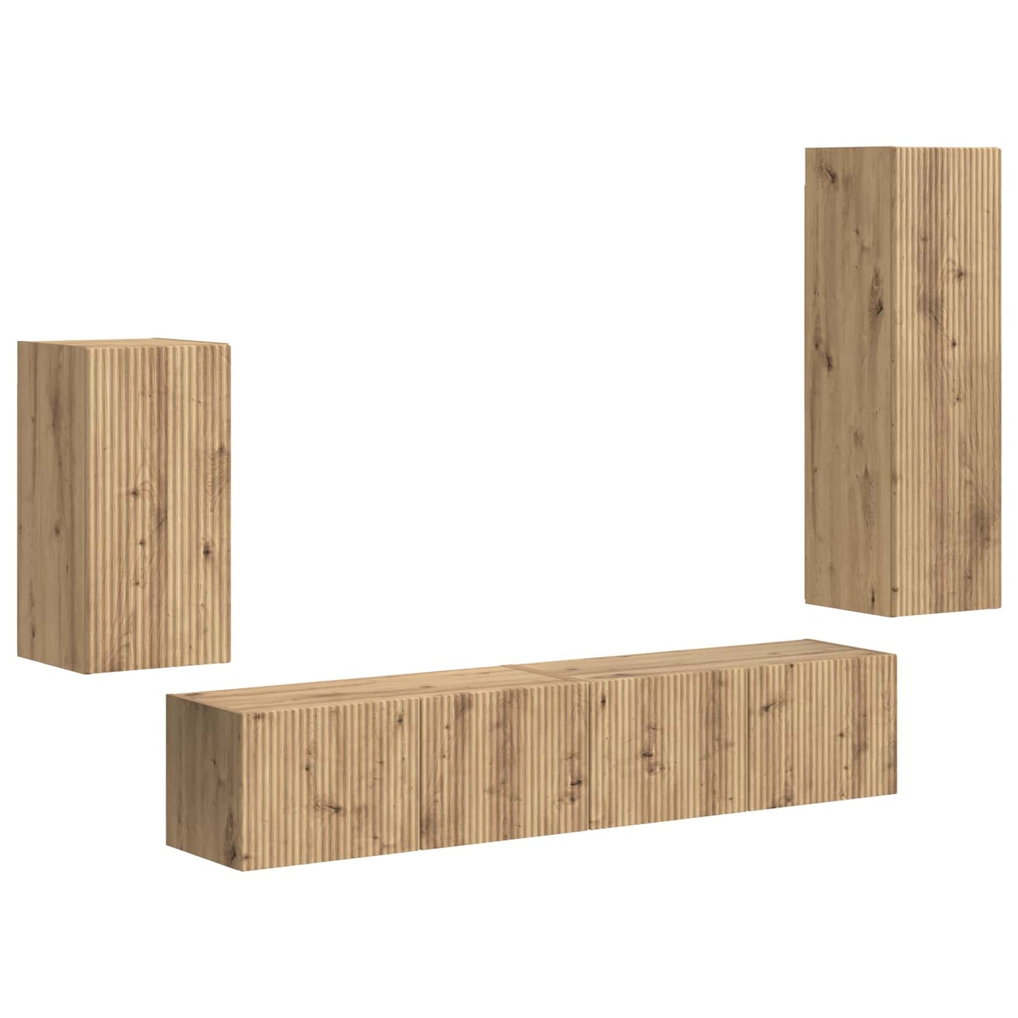 TV Cabinet Set Wall-mounted 4 pcs Artisan Oak Engineered Wood