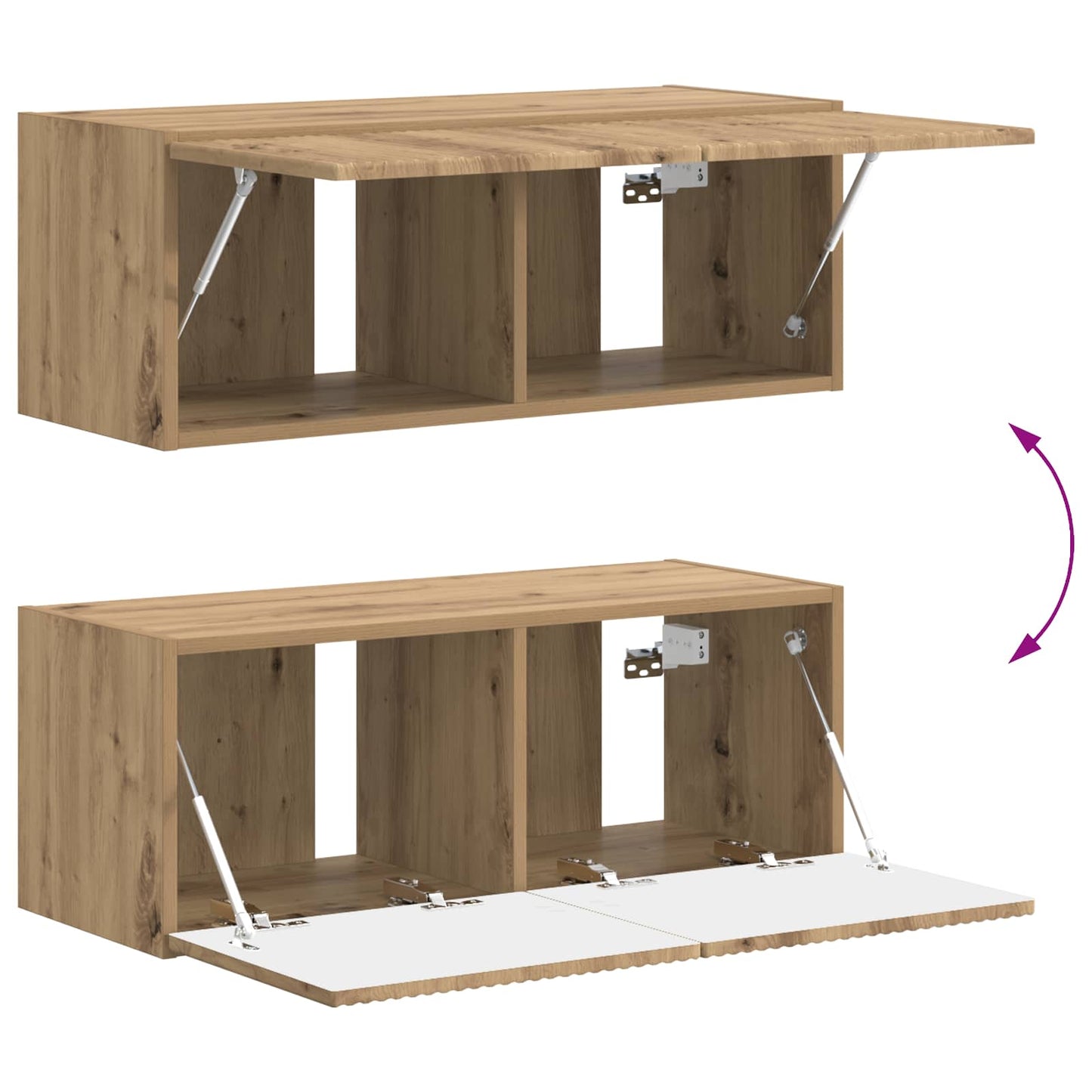 TV Cabinet Set Wall-mounted 4 pcs Artisan Oak Engineered Wood