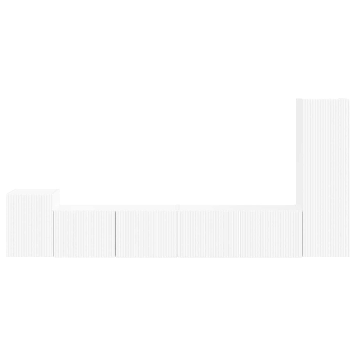 TV Cabinet Set Wall-mounted 3 pcs White Engineered Wood