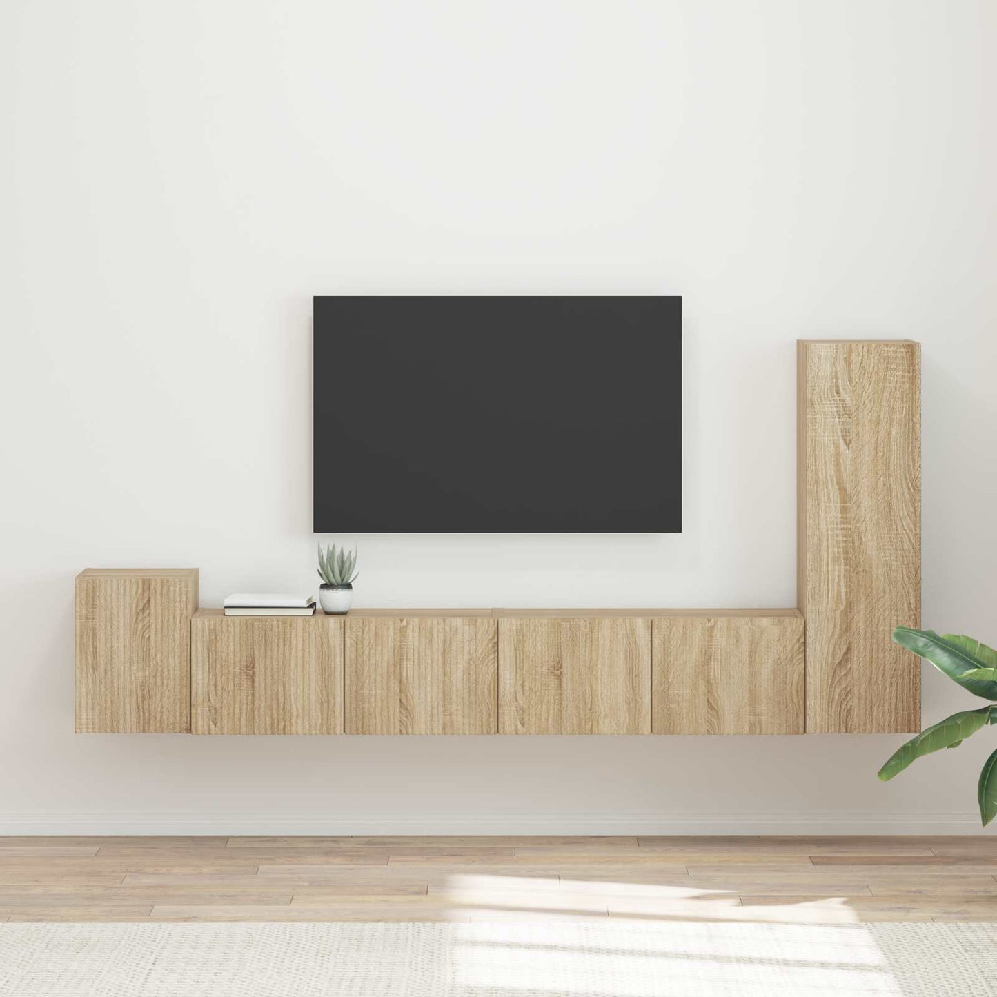 TV Cabinet Set Wall-mounted 3 pcs Sonoma Oak Engineered Wood