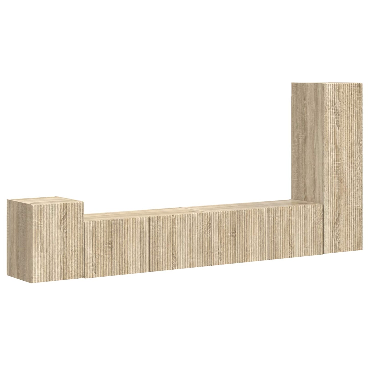 TV Cabinet Set Wall-mounted 3 pcs Sonoma Oak Engineered Wood