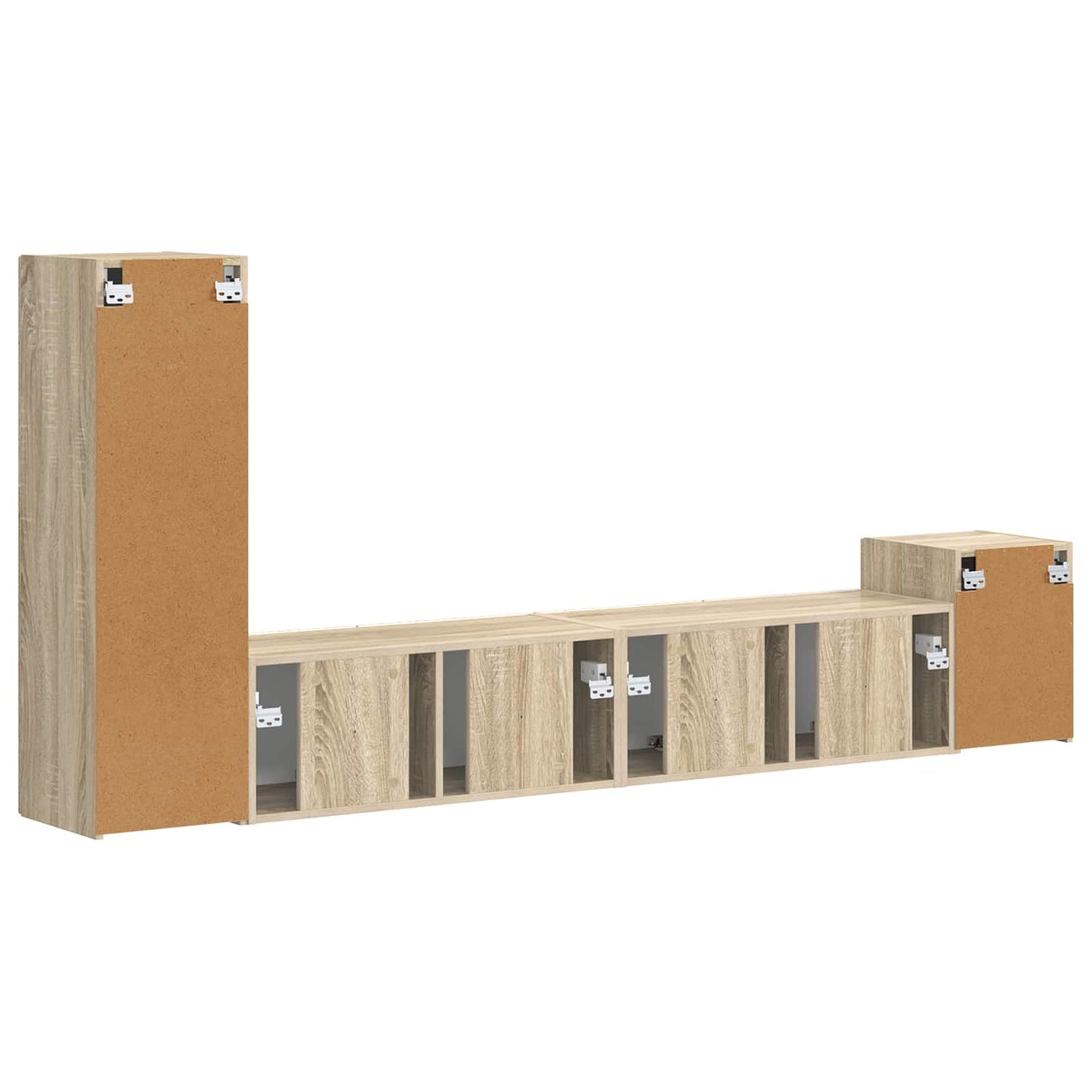 TV Cabinet Set Wall-mounted 3 pcs Sonoma Oak Engineered Wood