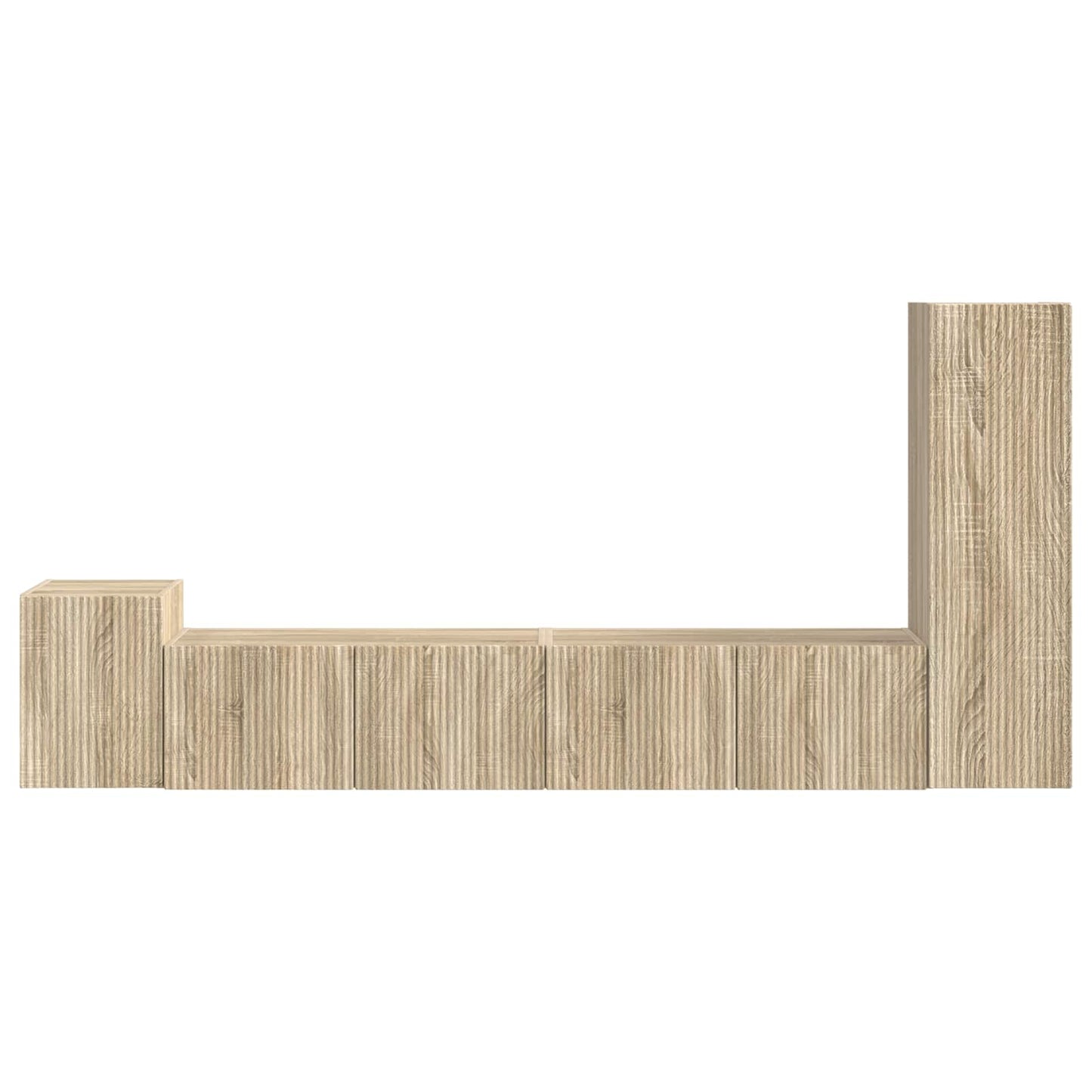 TV Cabinet Set Wall-mounted 3 pcs Sonoma Oak Engineered Wood