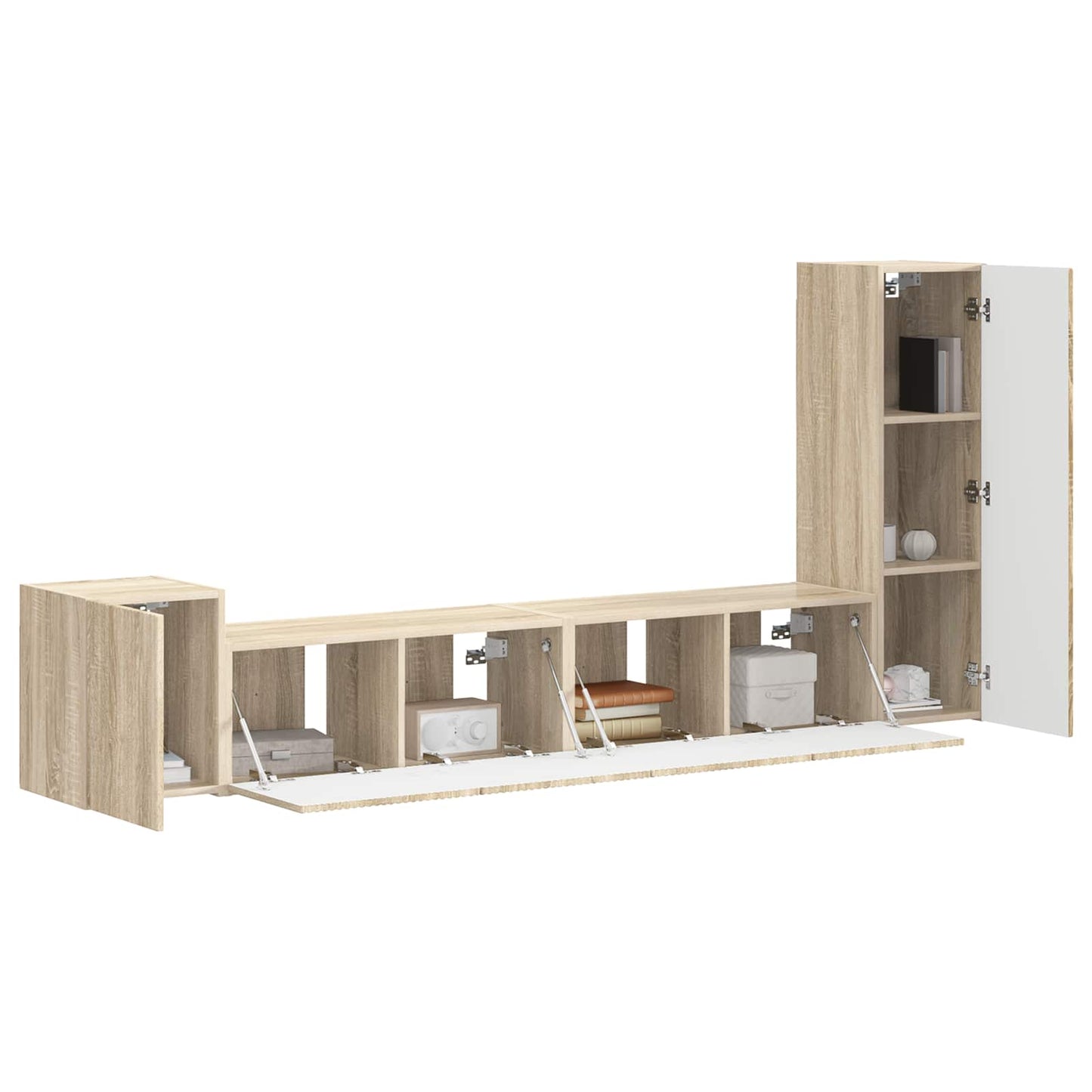 TV Cabinet Set Wall-mounted 3 pcs Sonoma Oak Engineered Wood