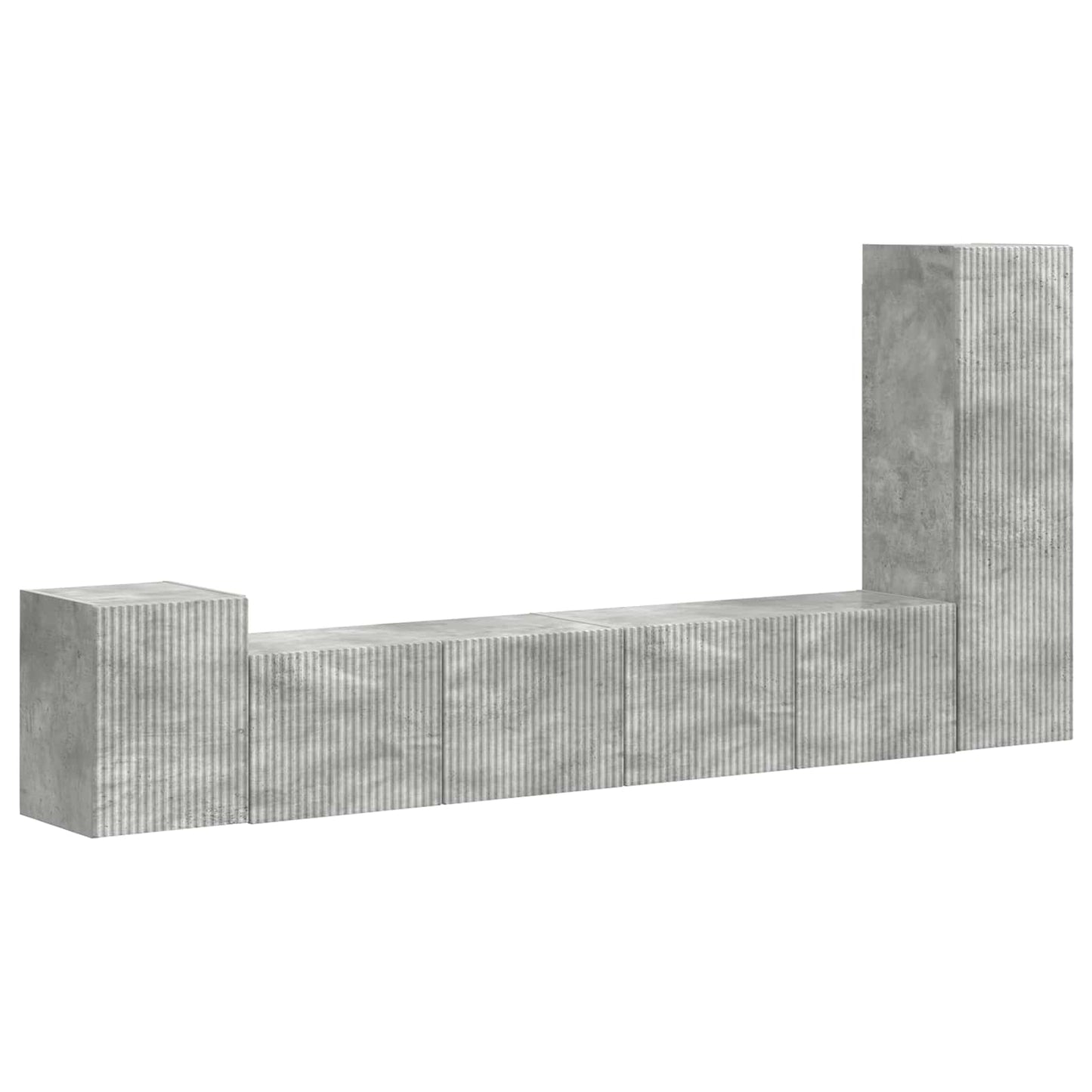 TV Cabinet Set Wall-mounted 3 pcs Concrete Grey Engineered Wood