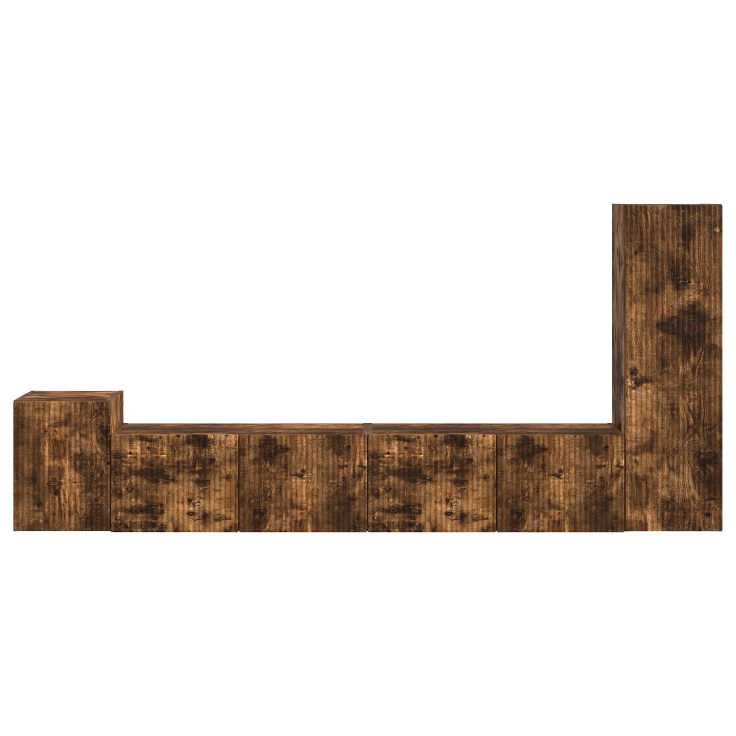 TV Cabinet Set Wall-mounted 3 pcs Smoked Oak Engineered Wood
