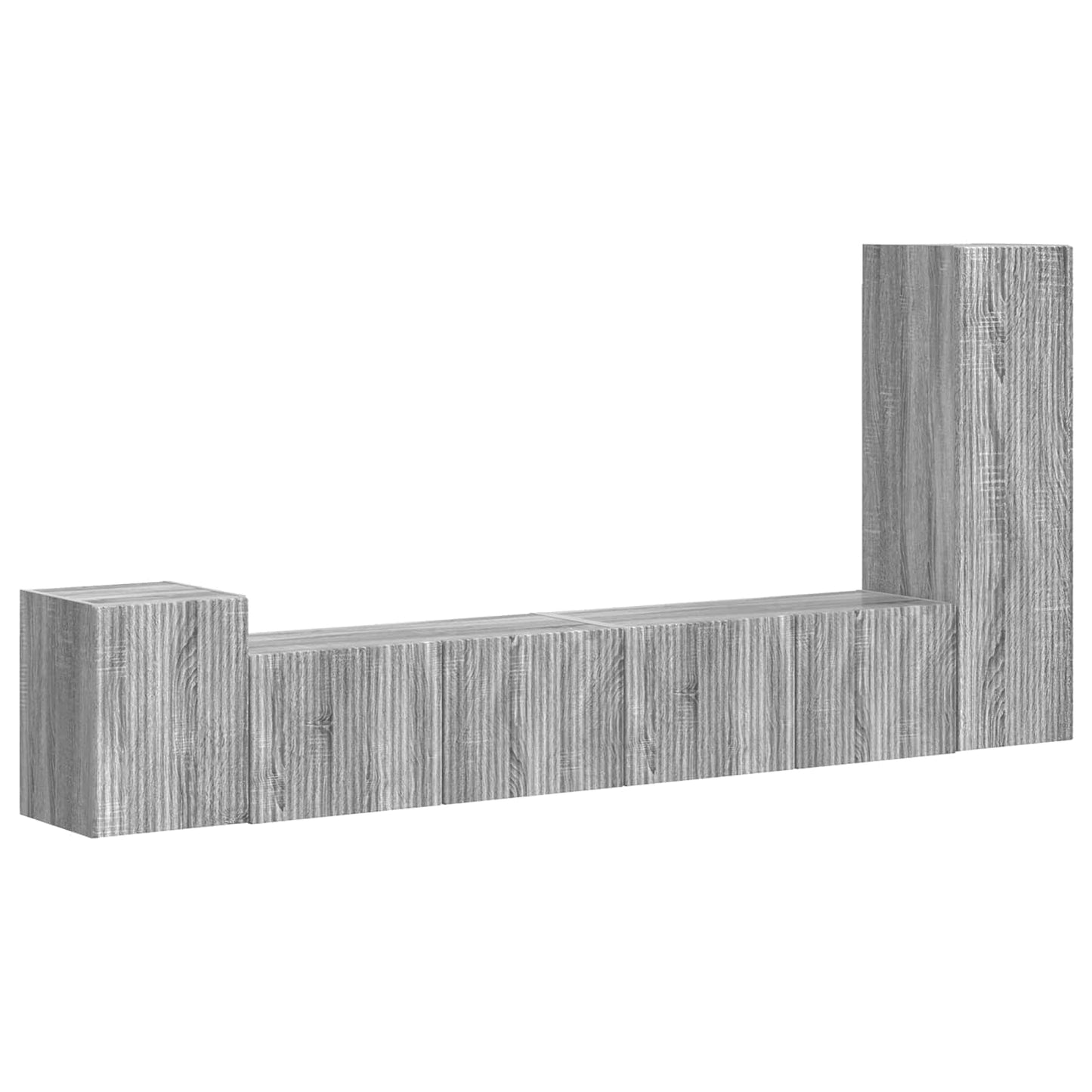 TV Cabinet Set Wall-mounted 3 pcs Grey Sonoma Engineered Wood