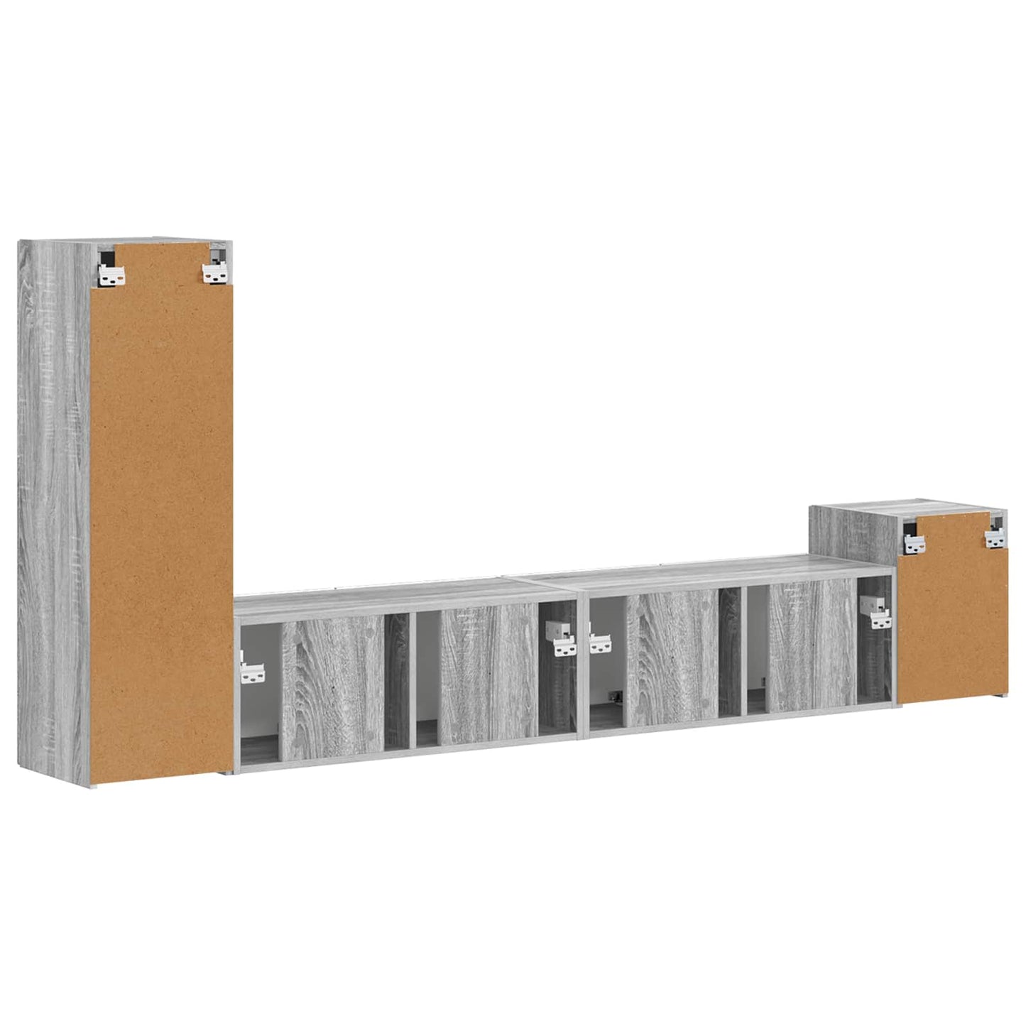 TV Cabinet Set Wall-mounted 3 pcs Grey Sonoma Engineered Wood