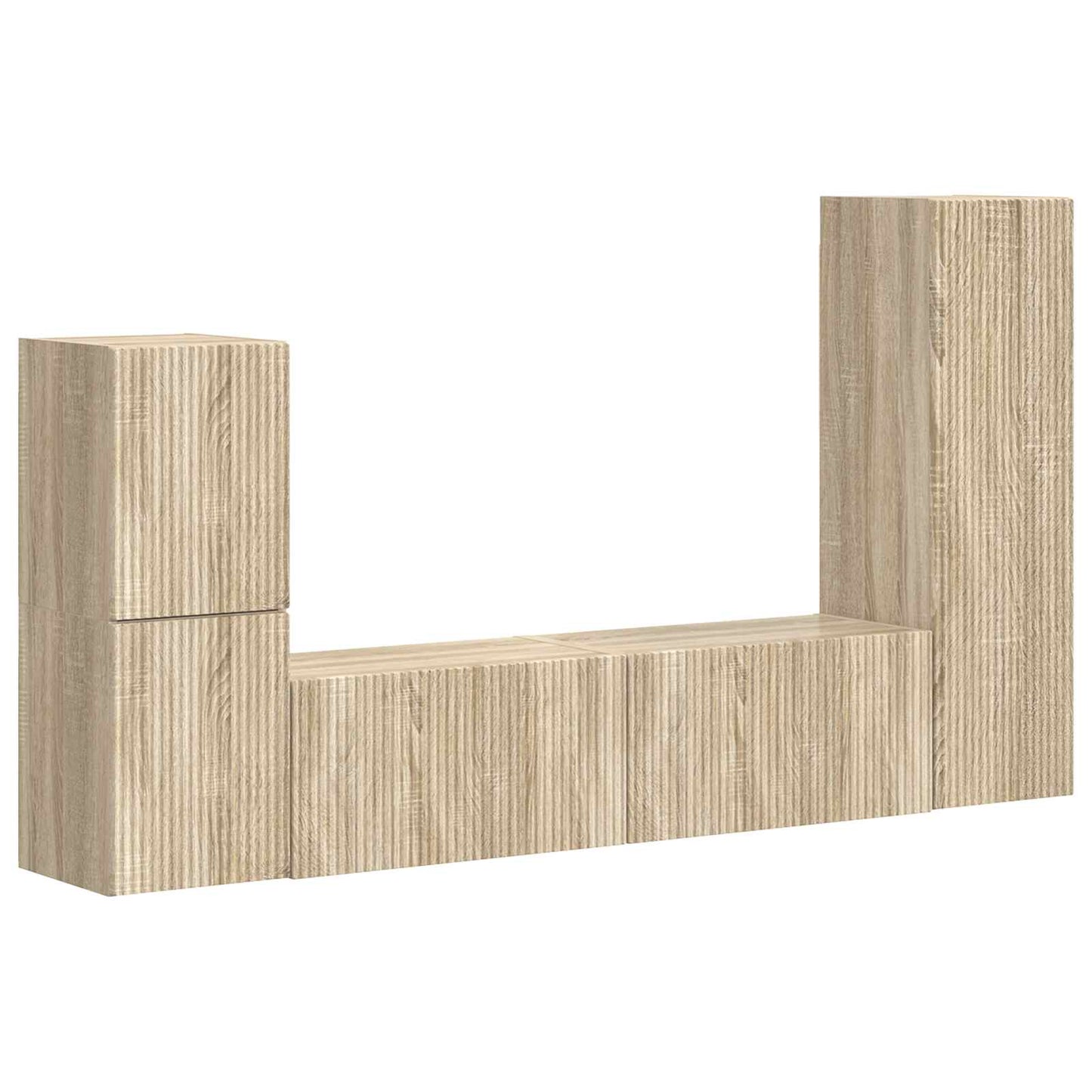 TV Cabinet Set Wall-mounted 4 pcs Sonoma Oak Engineered Wood