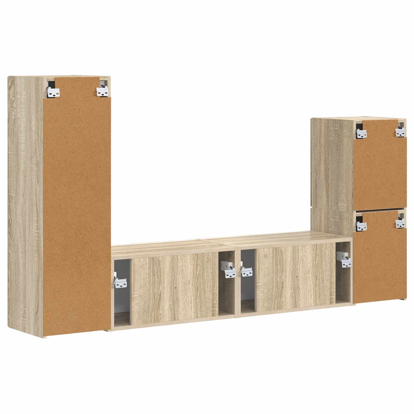 TV Cabinet Set Wall-mounted 4 pcs Sonoma Oak Engineered Wood
