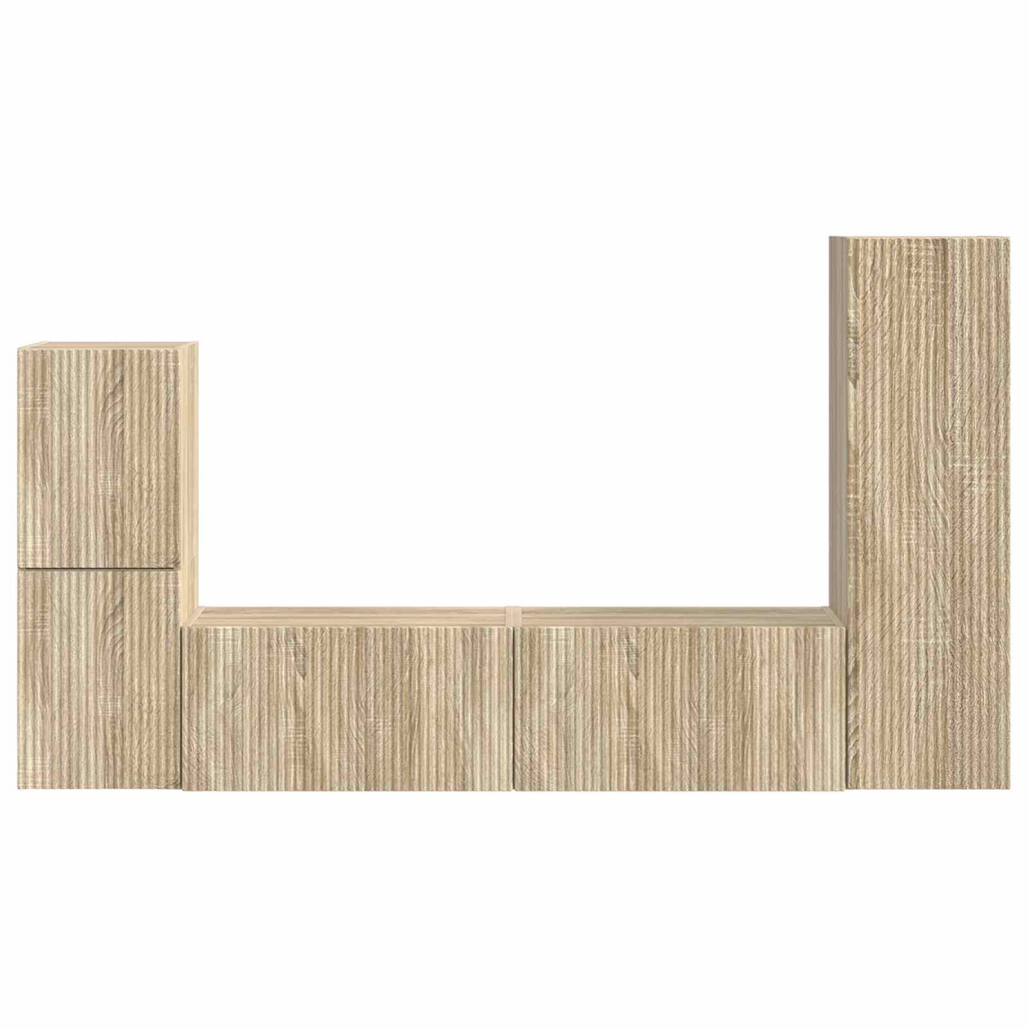 TV Cabinet Set Wall-mounted 4 pcs Sonoma Oak Engineered Wood