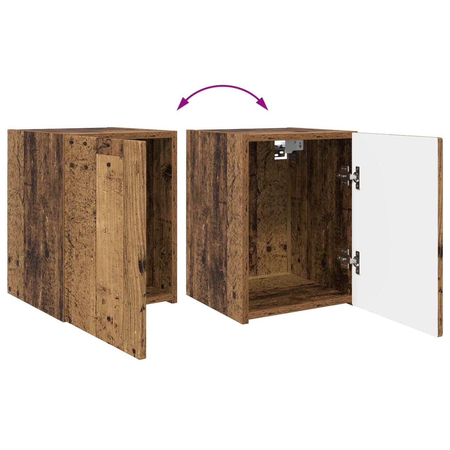 TV Cabinet Set Wall-mounted 4 pcs Old Wood Engineered Wood