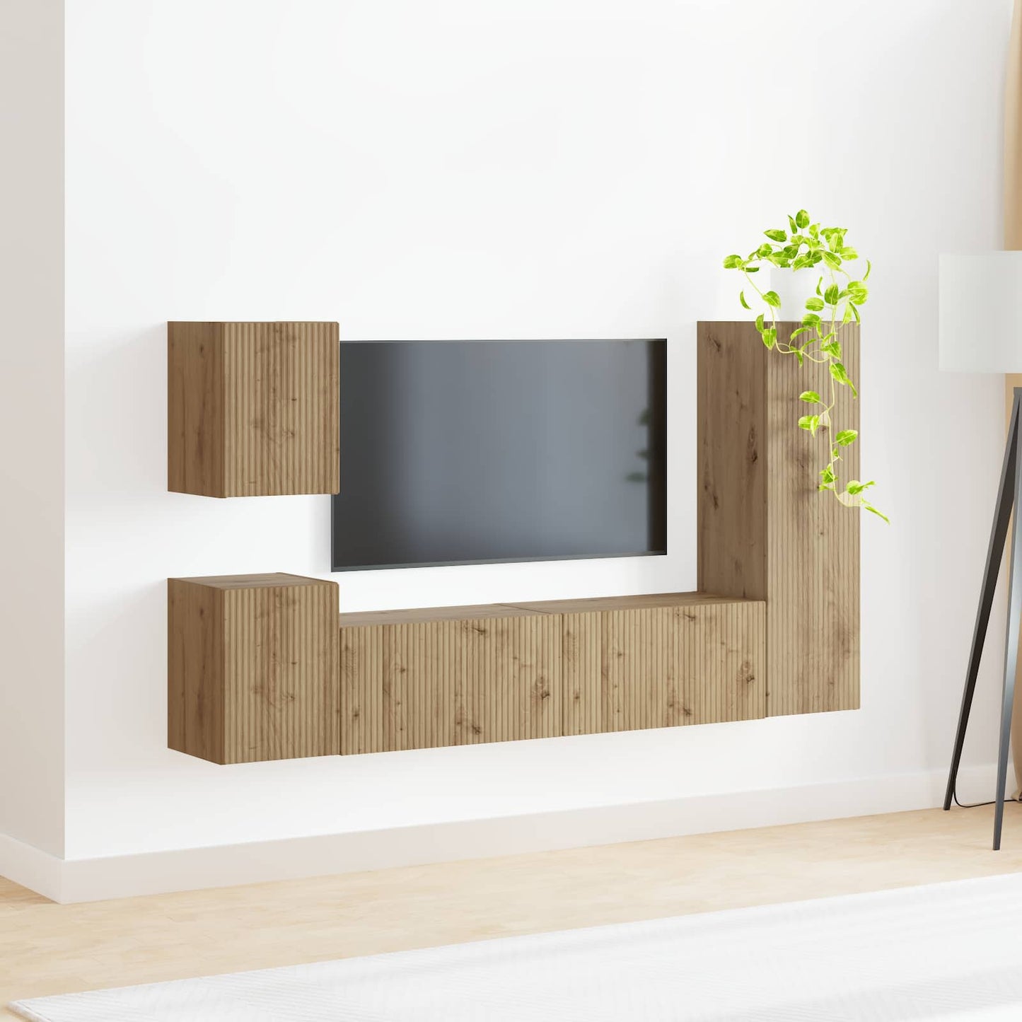 TV Cabinet Set Wall-mounted 4 pcs Artisan Oak Engineered Wood