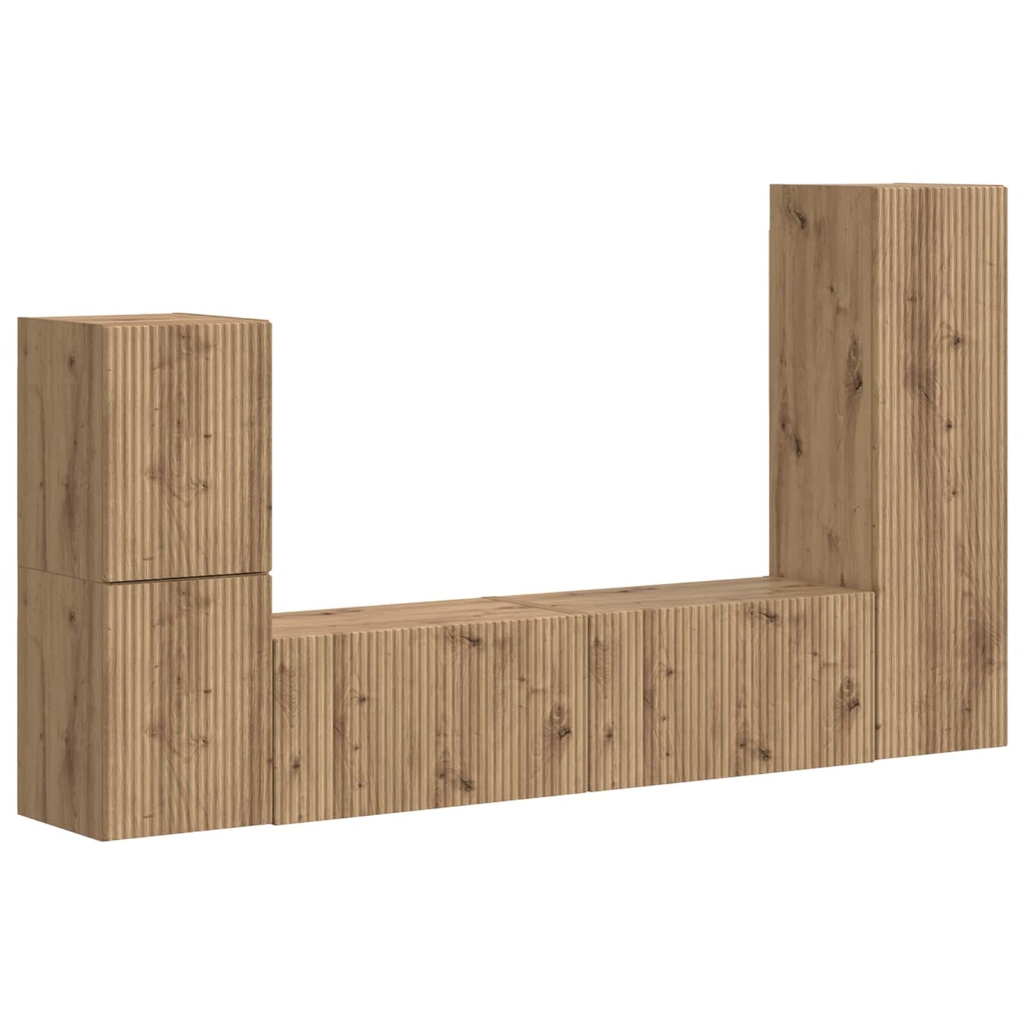 TV Cabinet Set Wall-mounted 4 pcs Artisan Oak Engineered Wood