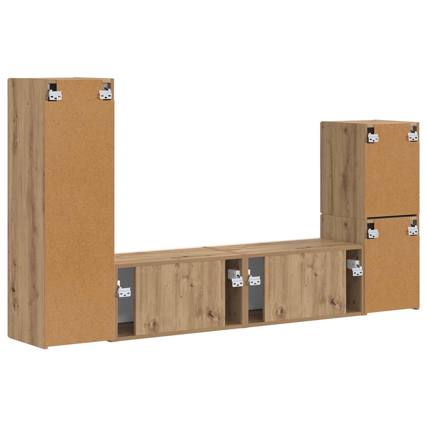 TV Cabinet Set Wall-mounted 4 pcs Artisan Oak Engineered Wood