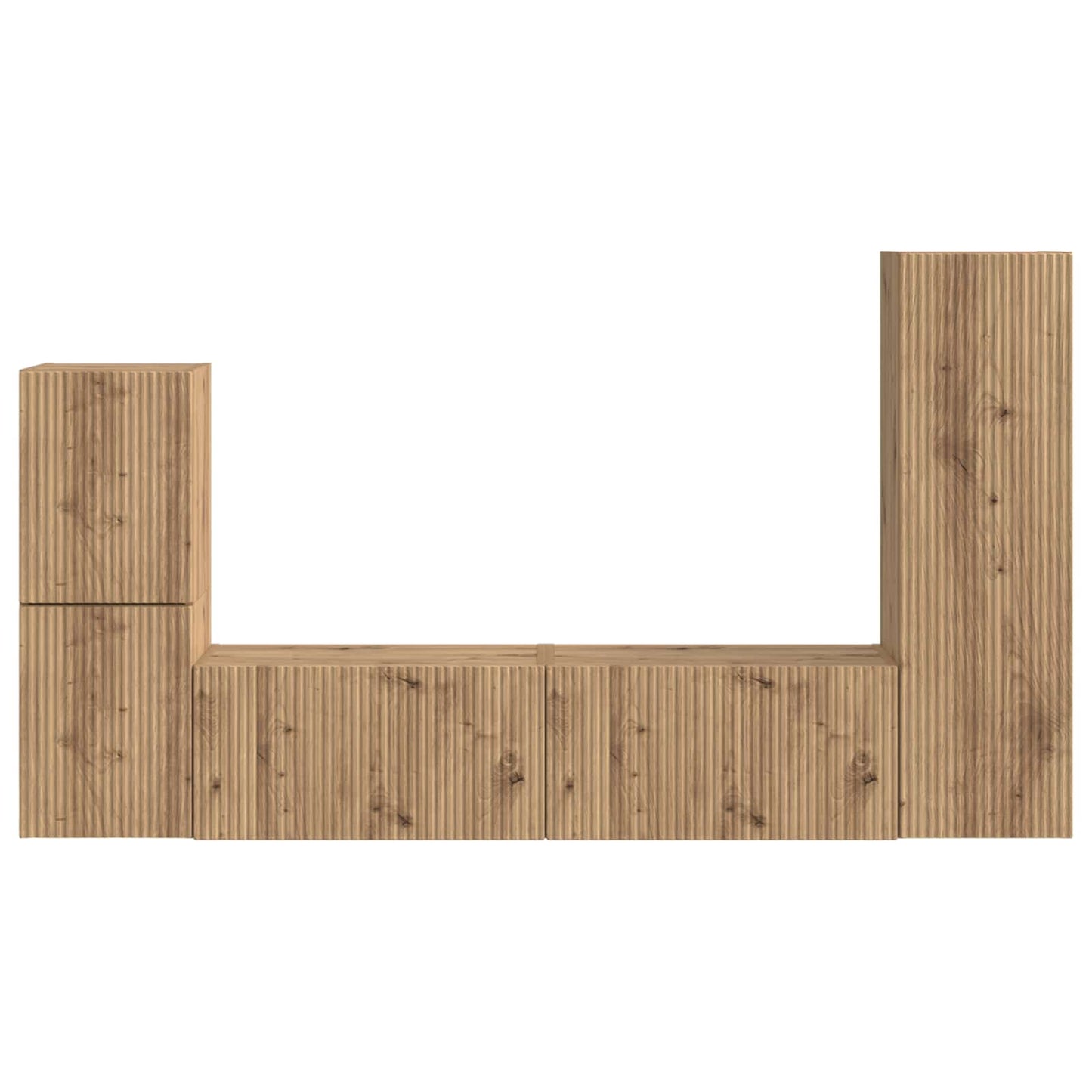 TV Cabinet Set Wall-mounted 4 pcs Artisan Oak Engineered Wood