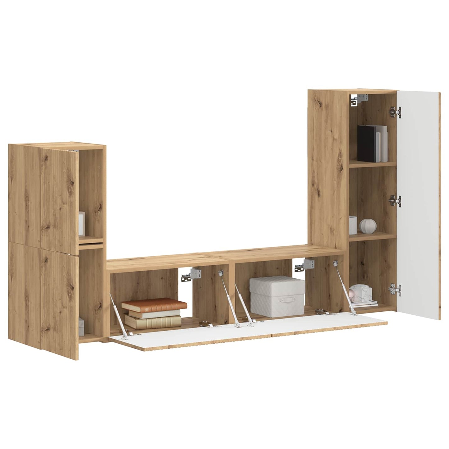 TV Cabinet Set Wall-mounted 4 pcs Artisan Oak Engineered Wood