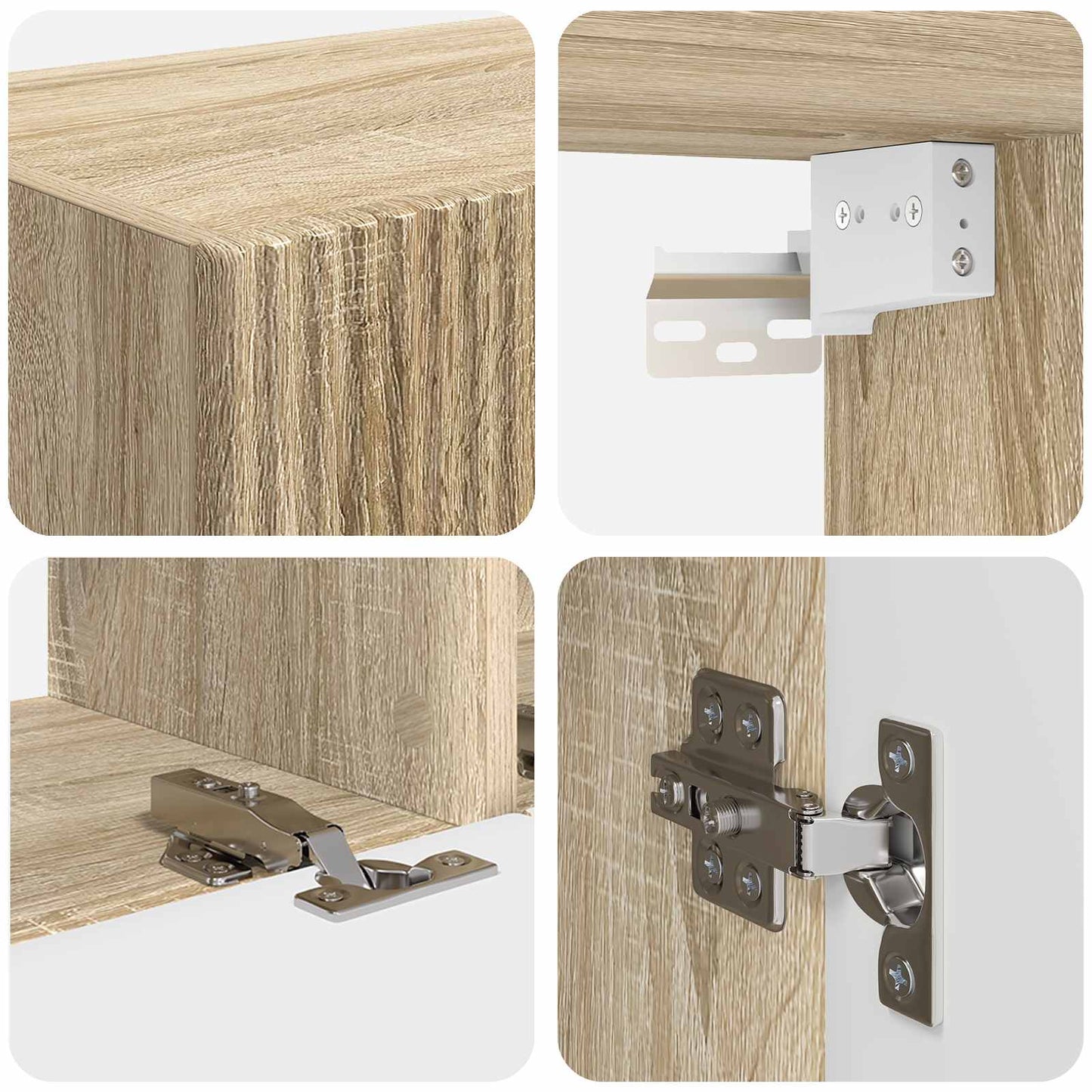 TV Cabinet Set Wall-mounted 4 pcs Sonoma Oak Engineered Wood