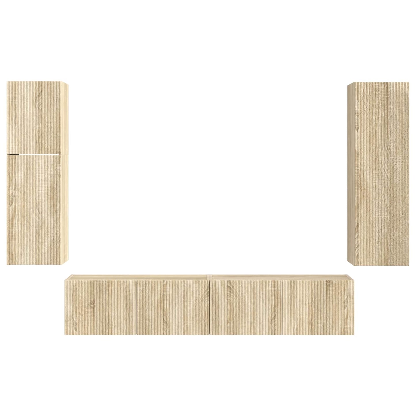 TV Cabinet Set Wall-mounted 4 pcs Sonoma Oak Engineered Wood