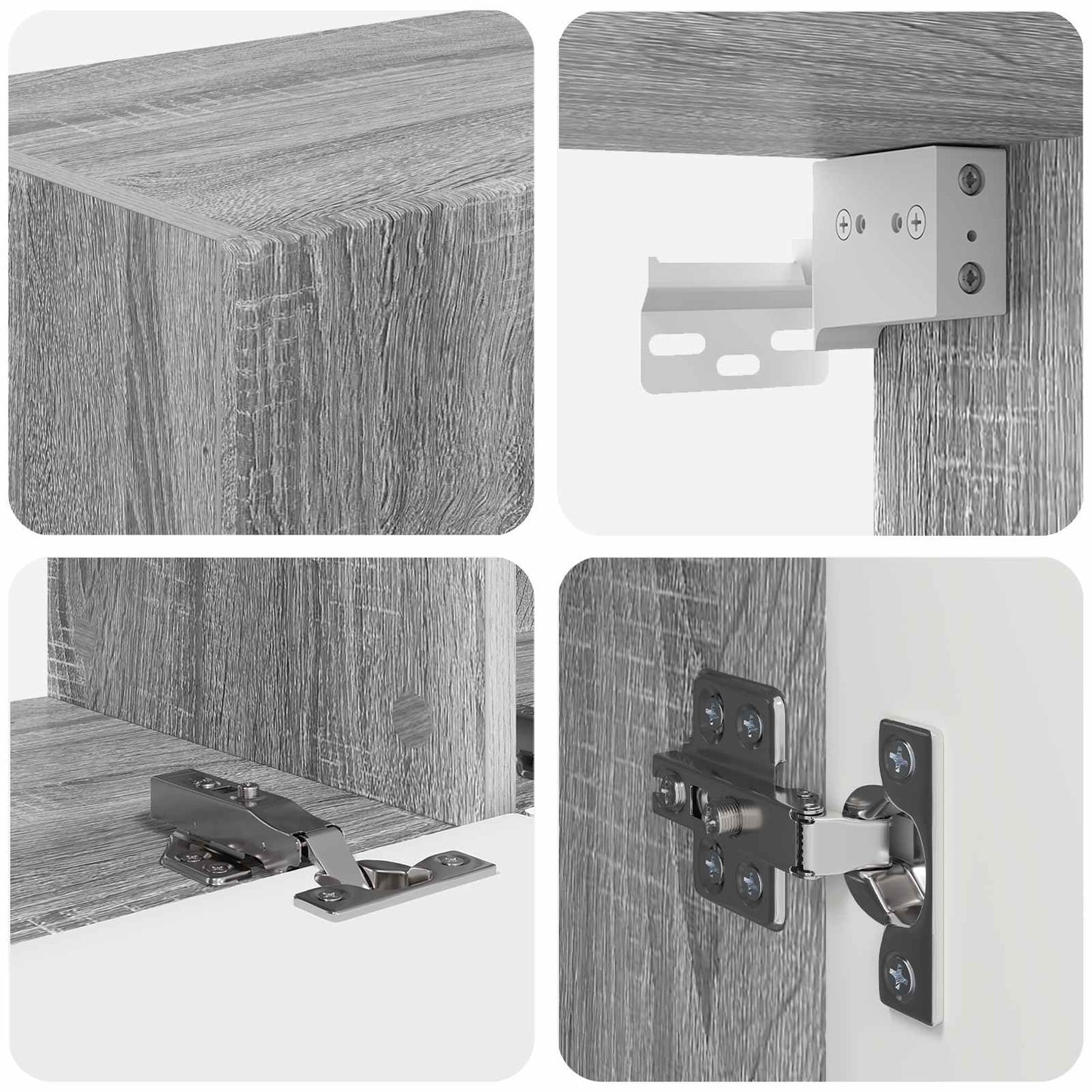 TV Cabinet Set Wall-mounted 4 pcs Grey Sonoma Engineered Wood
