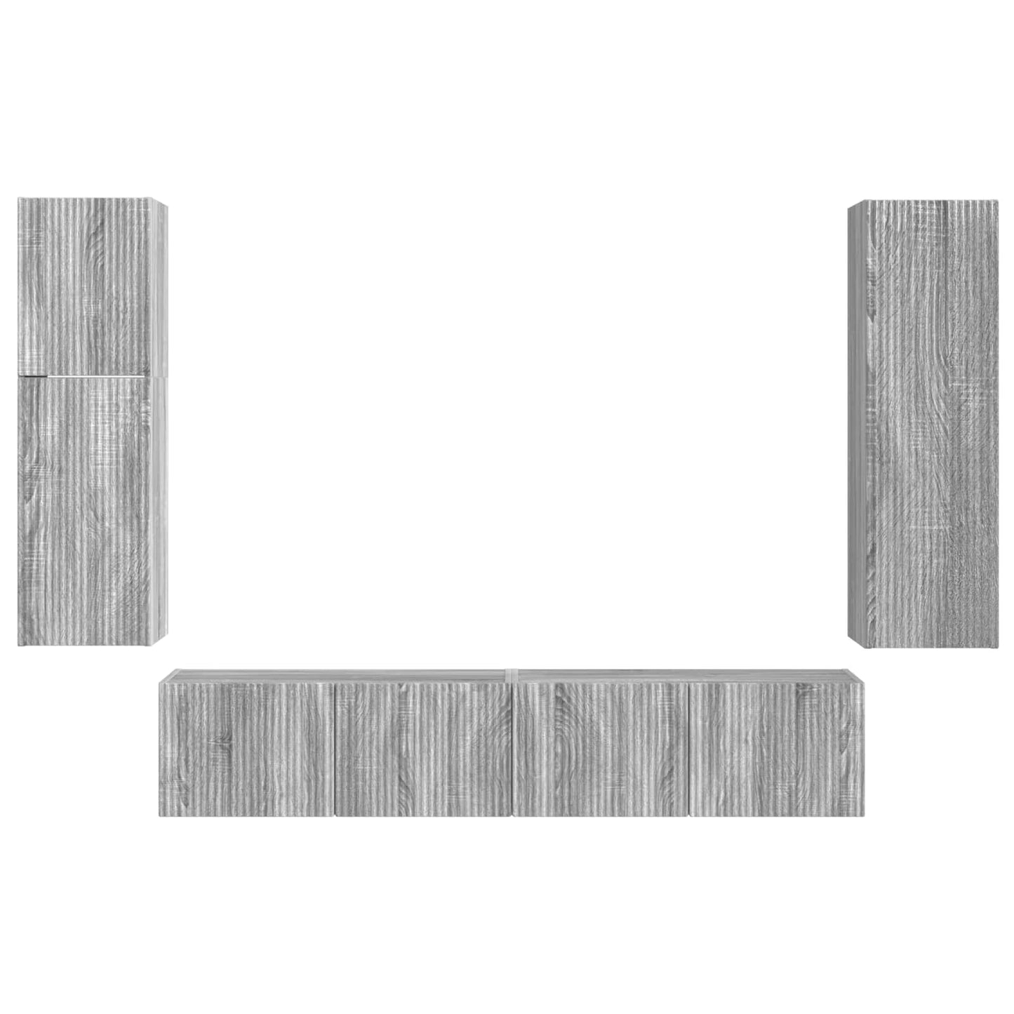 TV Cabinet Set Wall-mounted 4 pcs Grey Sonoma Engineered Wood