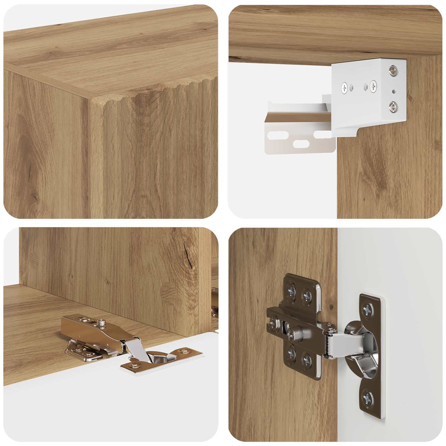 TV Cabinet Set Wall-mounted 4 pcs Artisan Oak Engineered Wood