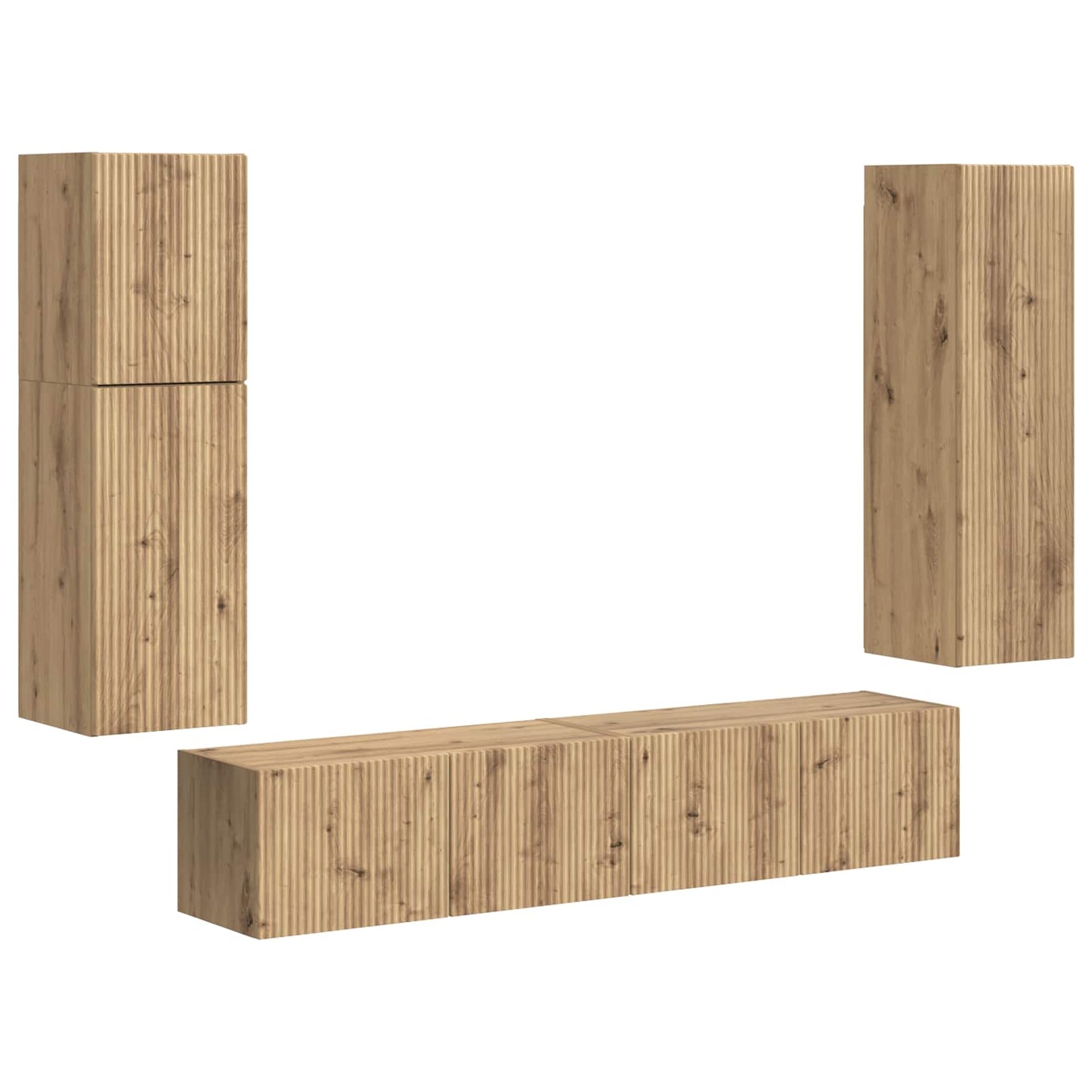 TV Cabinet Set Wall-mounted 4 pcs Artisan Oak Engineered Wood