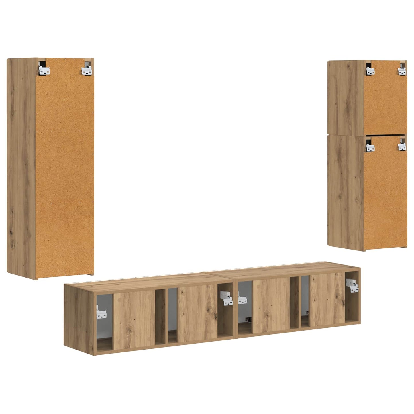 TV Cabinet Set Wall-mounted 4 pcs Artisan Oak Engineered Wood