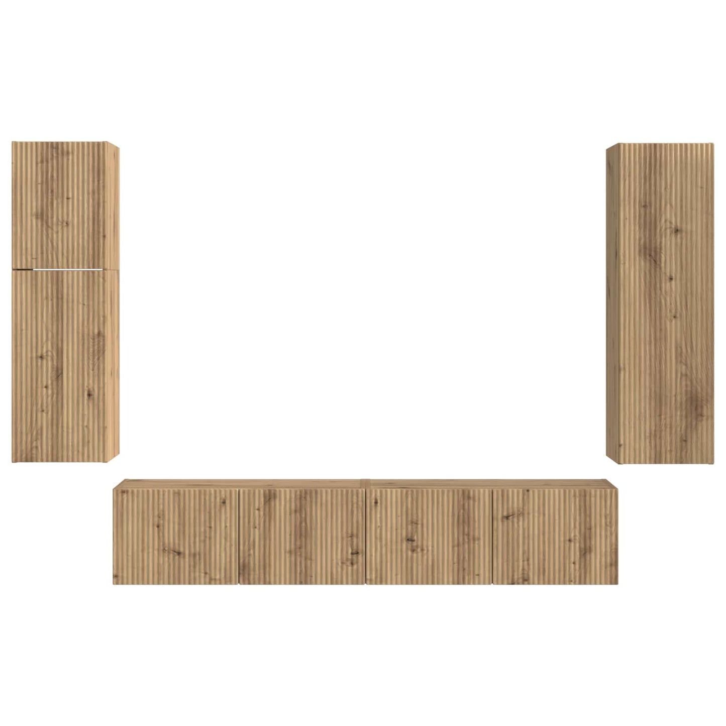 TV Cabinet Set Wall-mounted 4 pcs Artisan Oak Engineered Wood