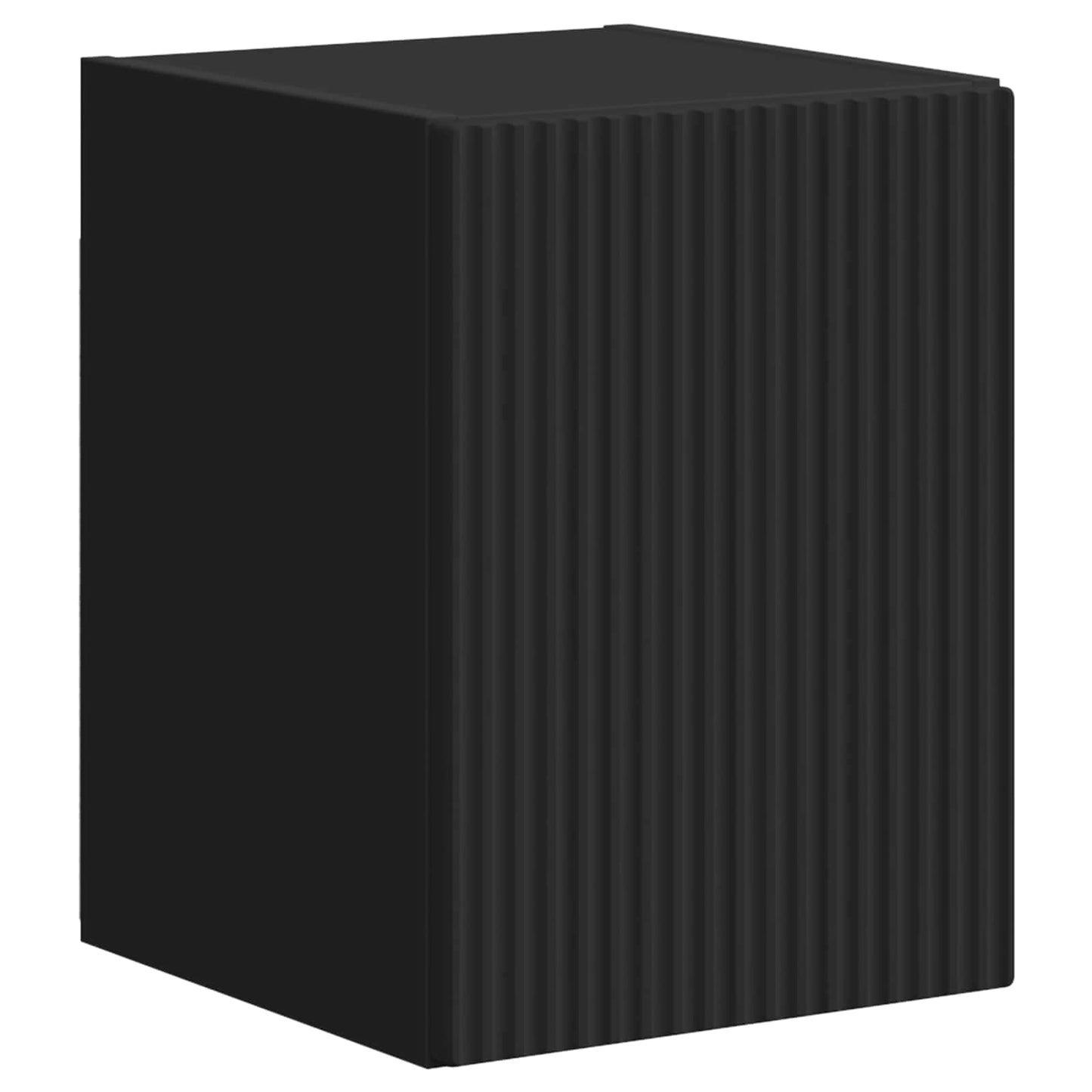 TV Cabinet Set Wall-mounted 4 pcs Black Engineered Wood
