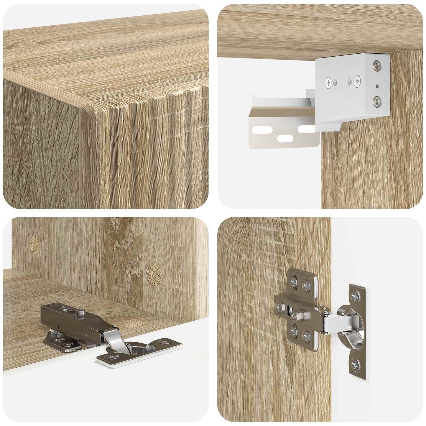 TV Cabinet Set Wall-mounted 4 pcs Sonoma Oak Engineered Wood