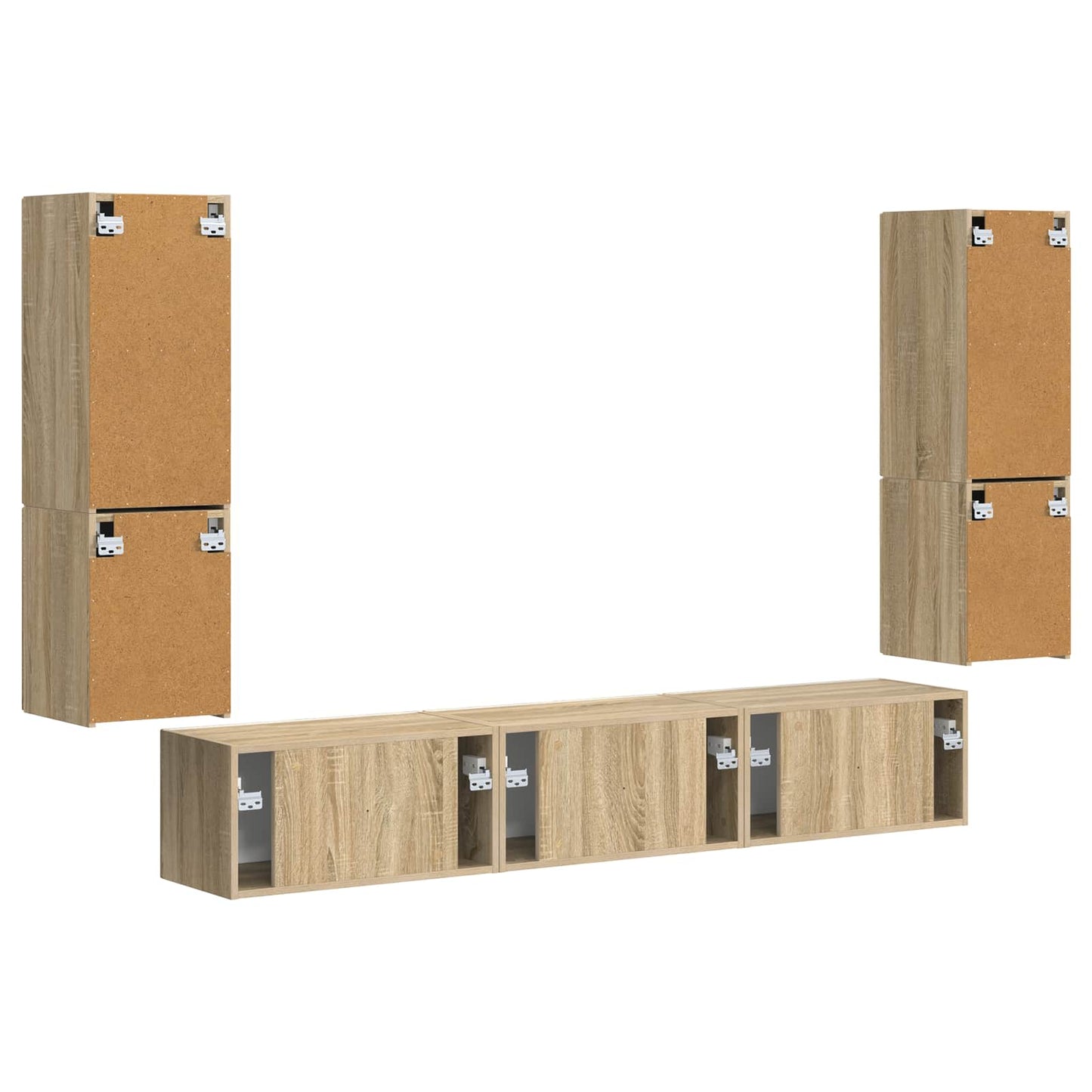 TV Cabinet Set Wall-mounted 4 pcs Sonoma Oak Engineered Wood