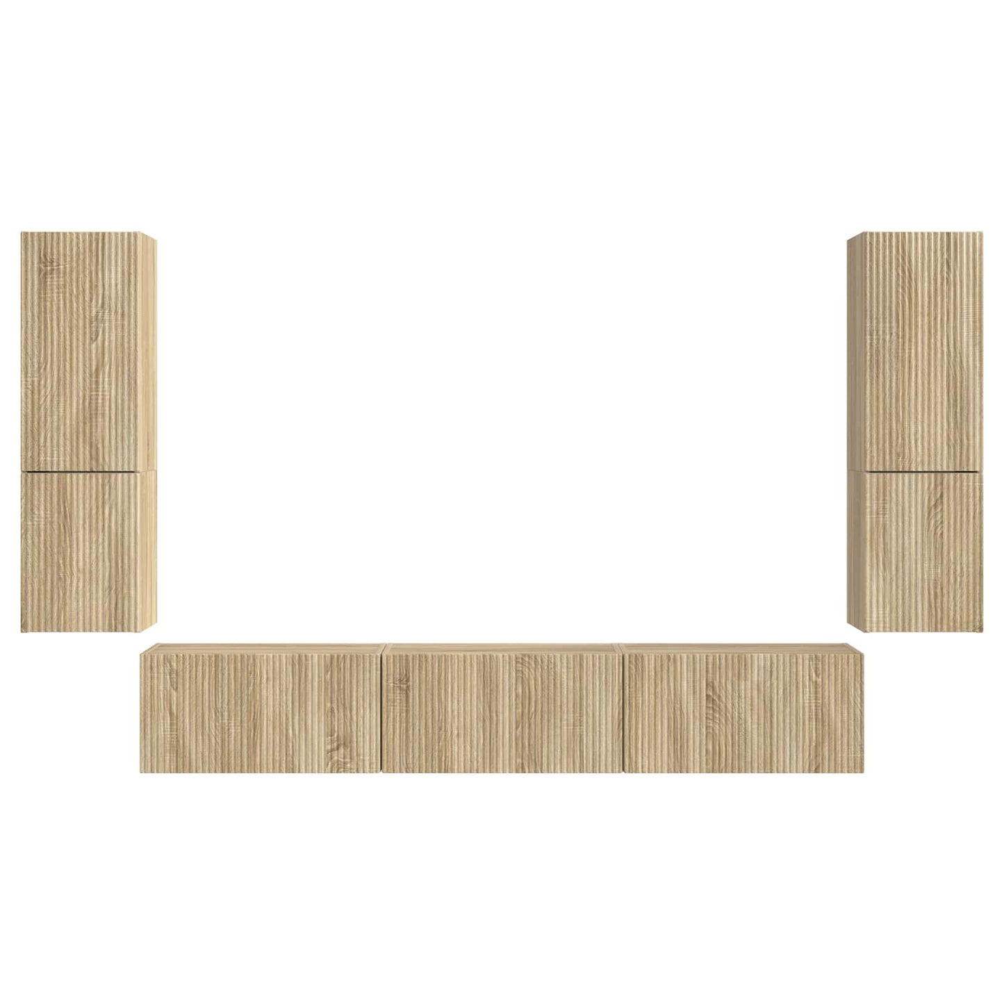 TV Cabinet Set Wall-mounted 4 pcs Sonoma Oak Engineered Wood