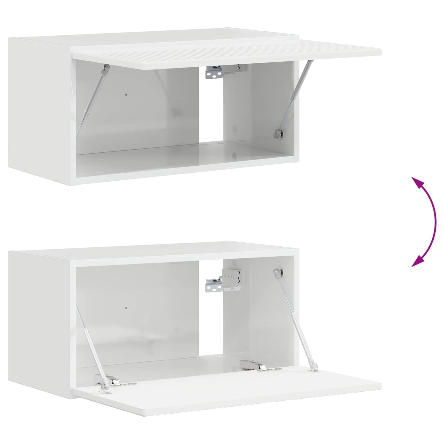 TV Cabinet Set 4 pcs High Gloss White Engineered Wood