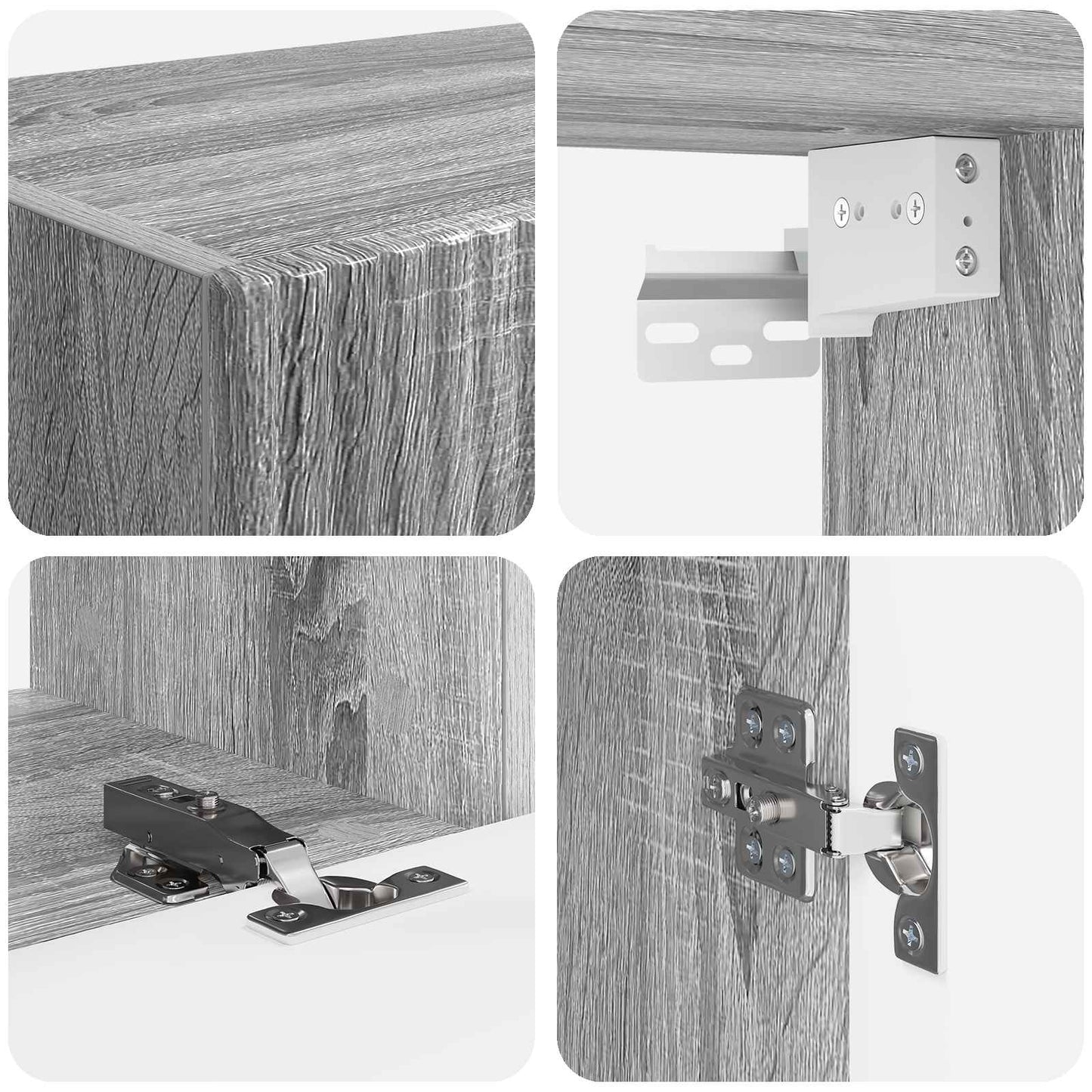 TV Cabinet Set Wall-mounted 4 pcs Grey Sonoma Engineered Wood