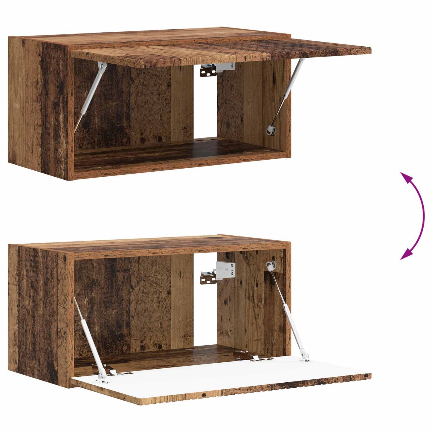 TV Cabinet Set Wall-mounted 4 pcs Old Wood Engineered Wood