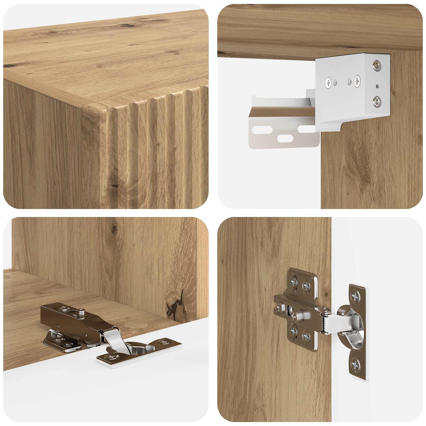 TV Cabinet Set Wall-mounted 4 pcs Artisan Oak Engineered Wood