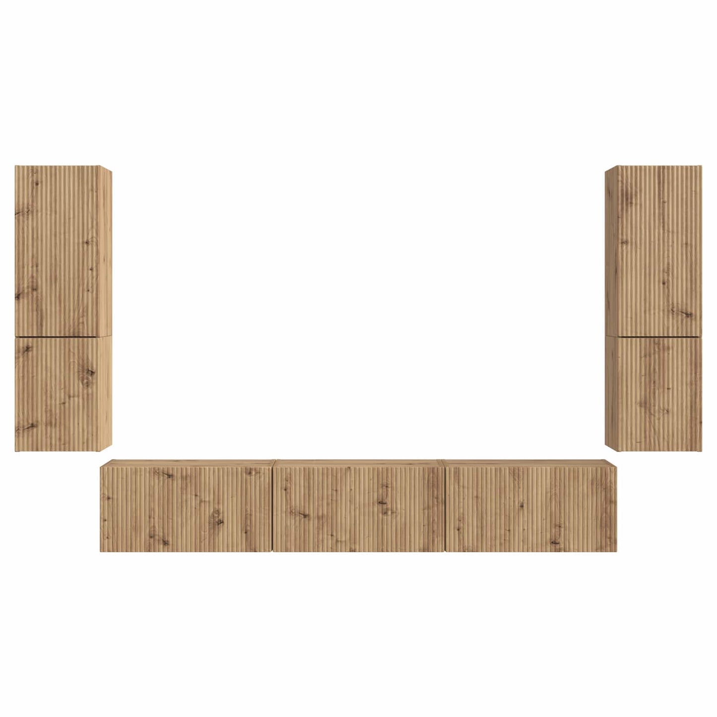 TV Cabinet Set Wall-mounted 4 pcs Artisan Oak Engineered Wood