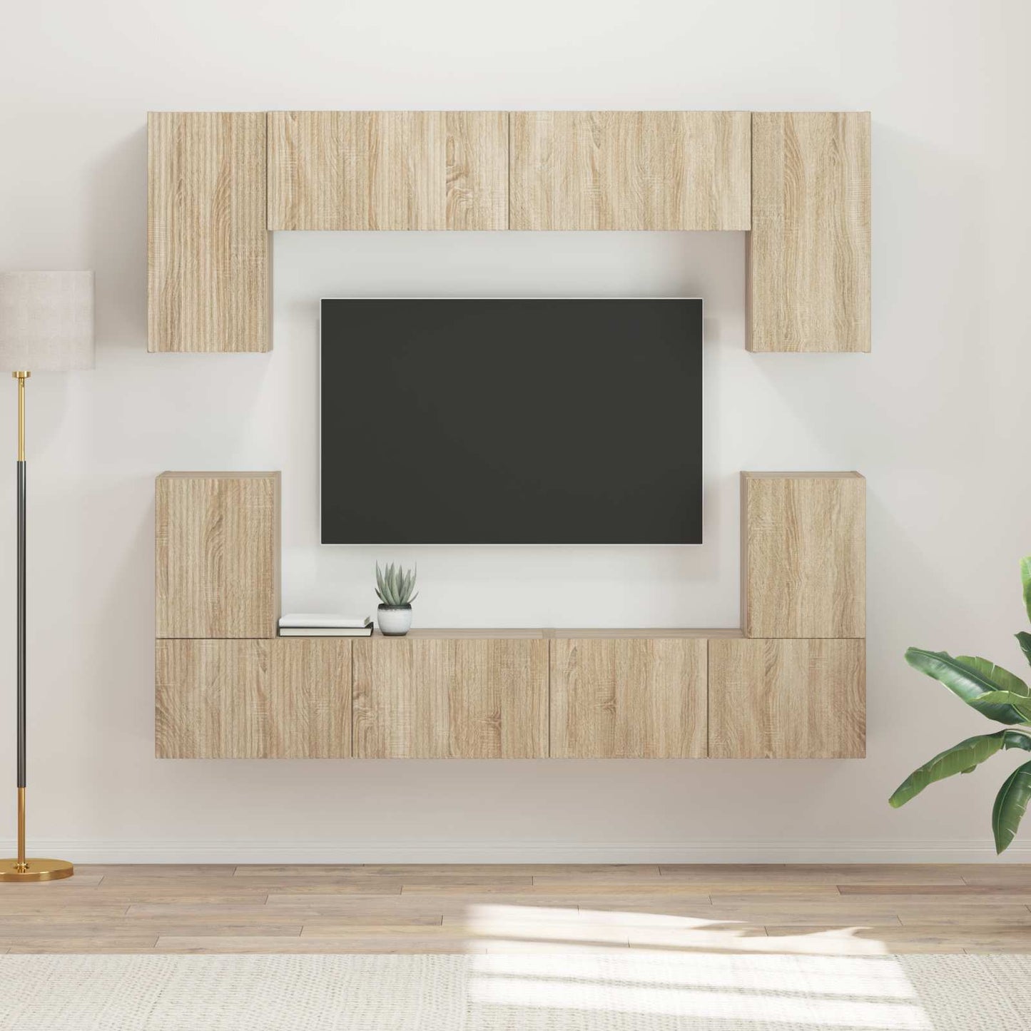 TV Cabinet Set Wall-mounted 5 pcs Sonoma Oak Engineered Wood
