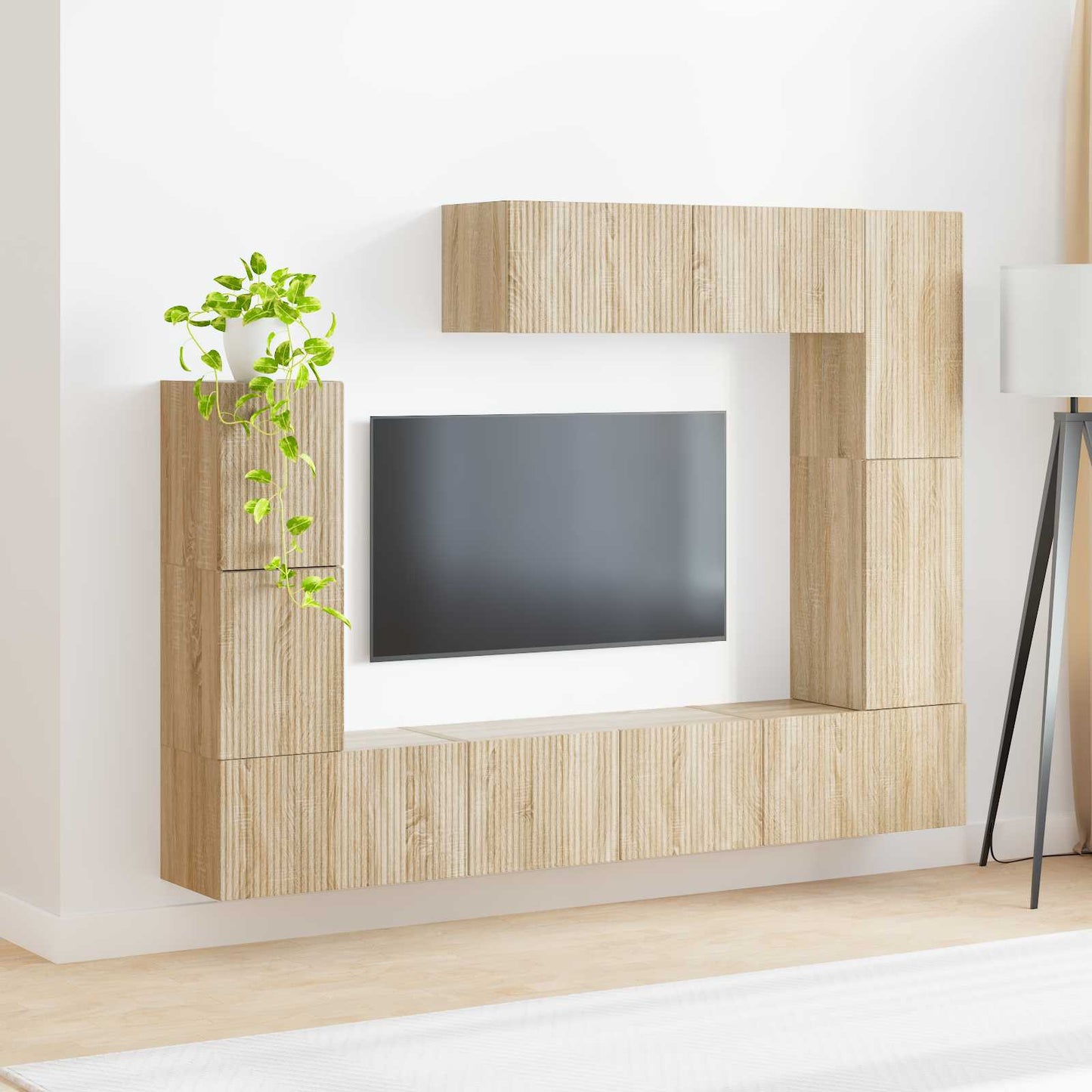TV Cabinet Set Wall-mounted 5 pcs Sonoma Oak Engineered Wood