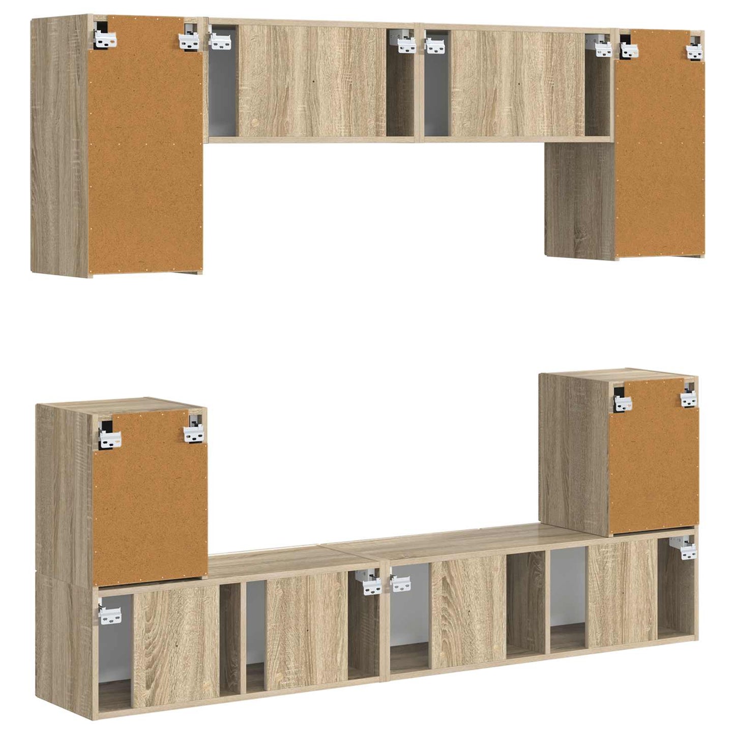 TV Cabinet Set Wall-mounted 5 pcs Sonoma Oak Engineered Wood