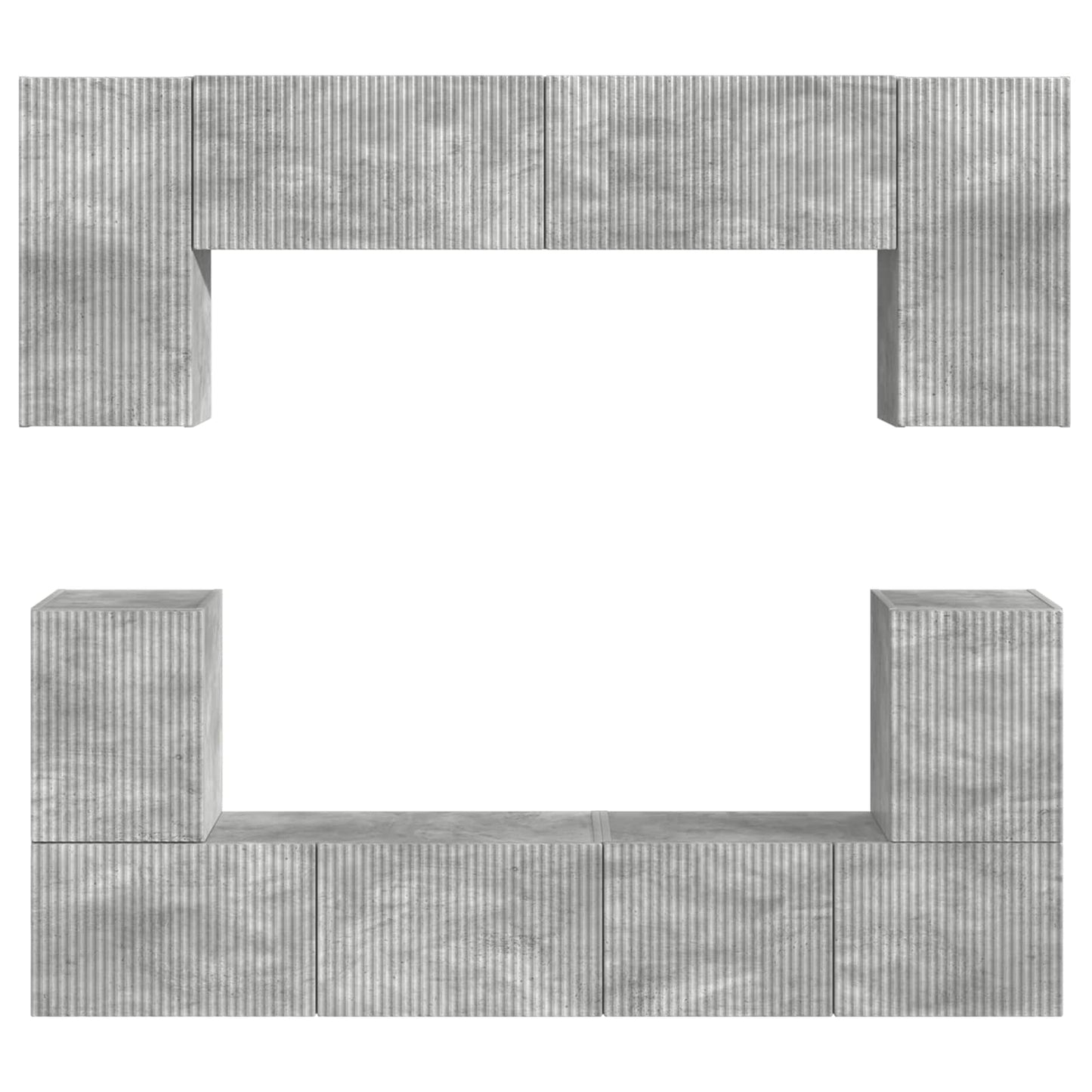 TV Cabinet Set Wall-mounted 5 pcs Concrete Grey Engineered Wood