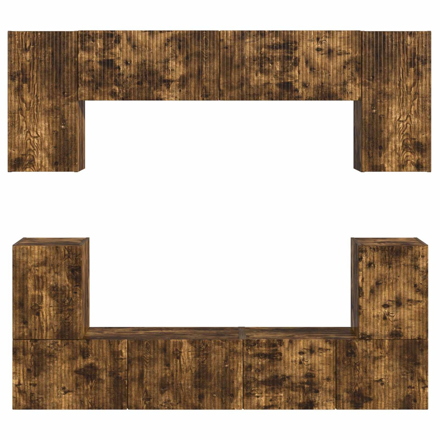 TV Cabinet Set Wall-mounted 5 pcs Smoked Oak Engineered Wood