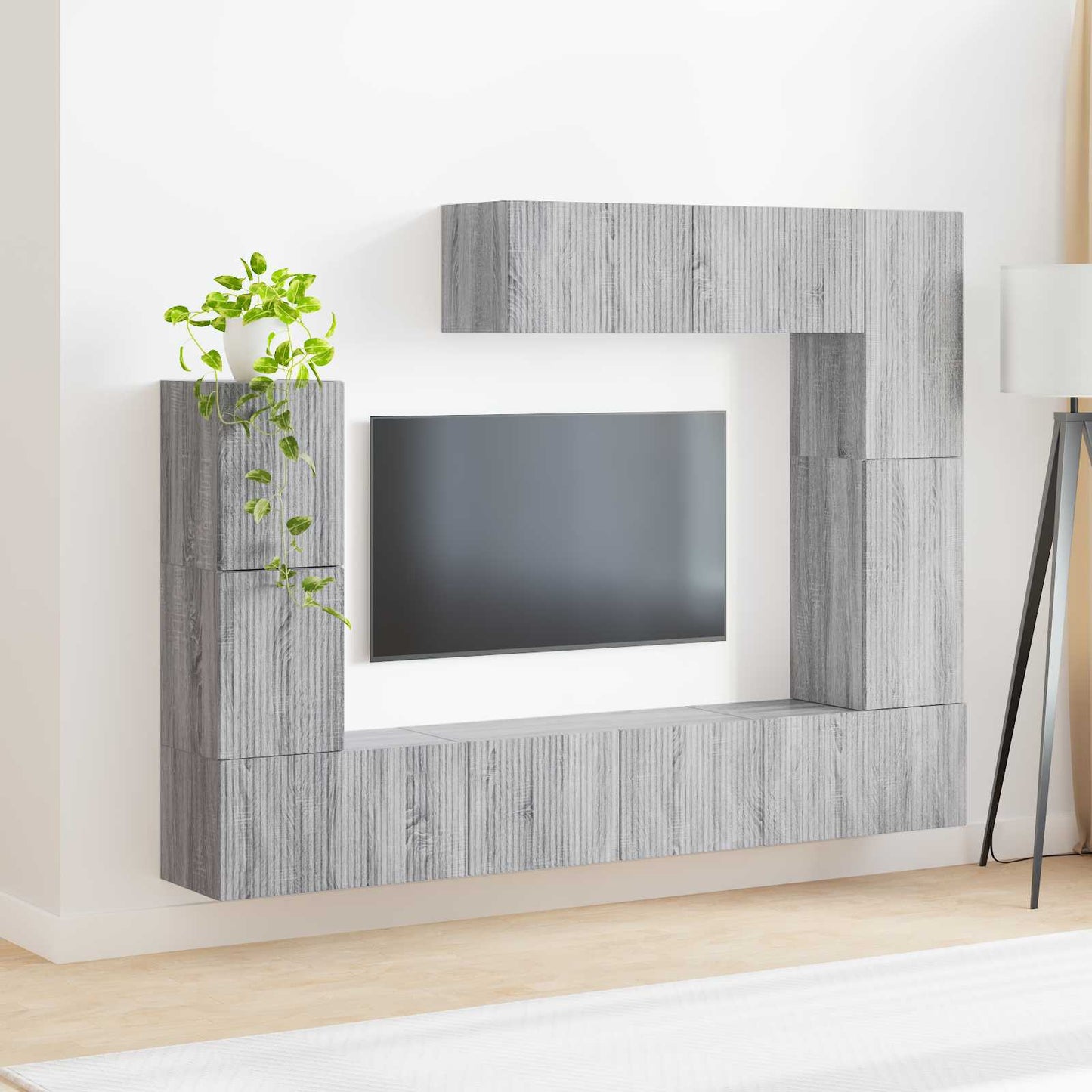 TV Cabinet Set Wall-mounted 5 pcs Grey Sonoma Engineered Wood