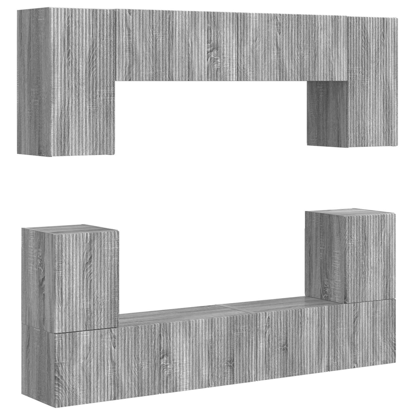 TV Cabinet Set Wall-mounted 5 pcs Grey Sonoma Engineered Wood