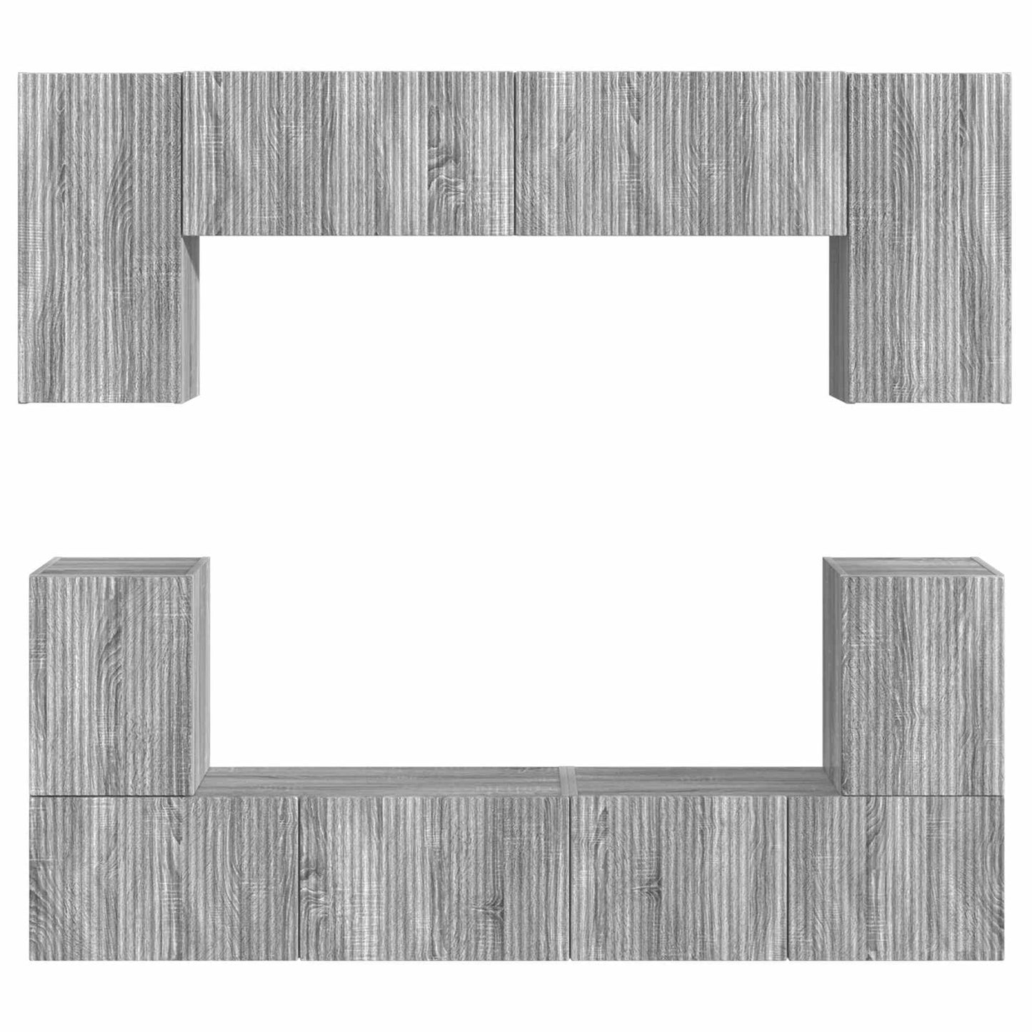 TV Cabinet Set Wall-mounted 5 pcs Grey Sonoma Engineered Wood