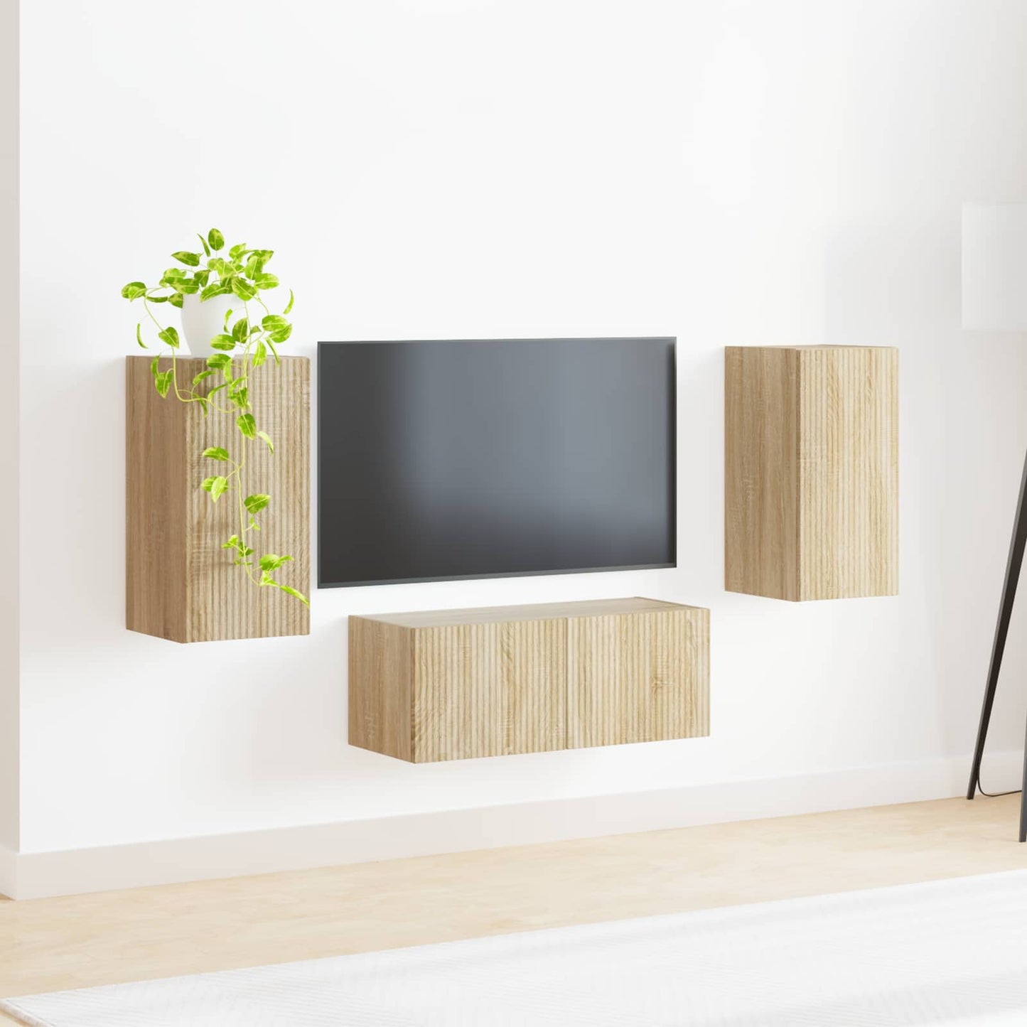 TV Cabinet Set Wall-mounted 6 pcs Sonoma Oak Engineered Wood