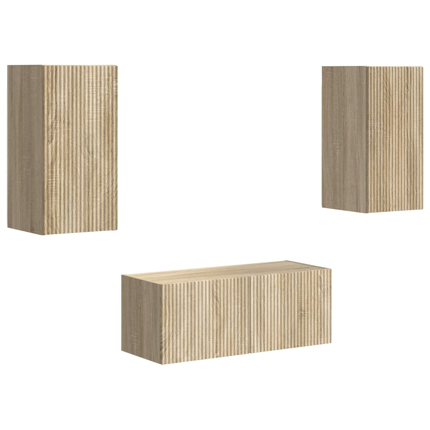 TV Cabinet Set Wall-mounted 6 pcs Sonoma Oak Engineered Wood